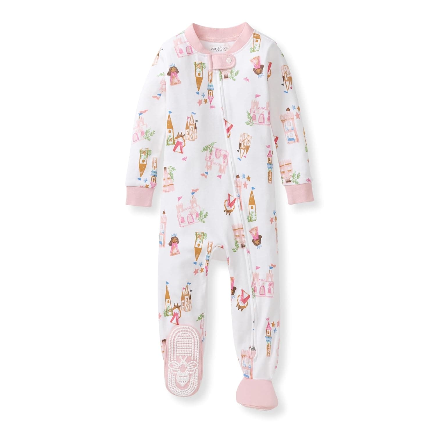 Burt's Bees Baby baby-girls Sleeper Pajamas, 100% Organic Cotton, One-piece Pjs, Diagonal Zip Up Jumpsuit, Snug Fit Footie Baby and Toddler Sleepers (pack of 1)
