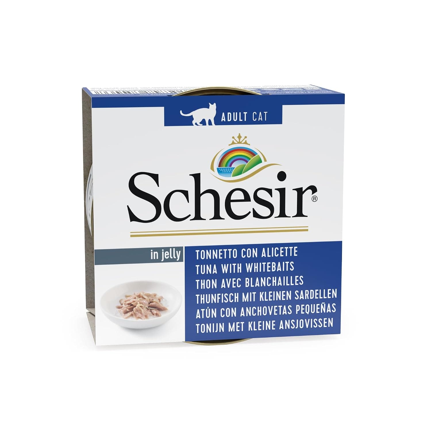 Schesir Tuna whole meat and rice with Shirasu in jelly 85g for cat