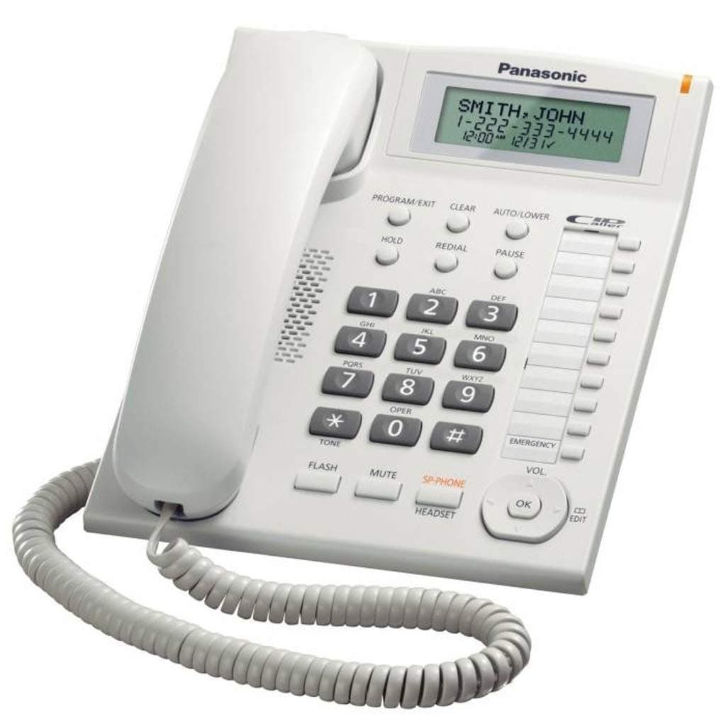 Panasonic Integrated Corded Telephone, White, KX-TS880MX