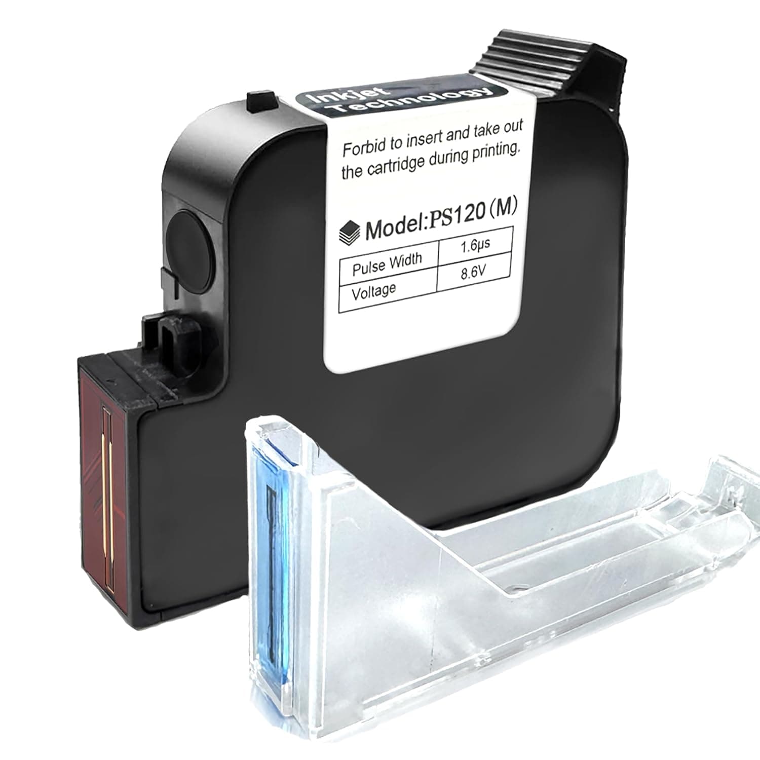 Phezer Original Quick Dry Solvent Ink Cartridge Replacement PS120 Handheld Inkjet Printer and Mini Inkjet Printer, Compatible for 1 inch/25.4mm Nozzle Coding Machine (Black, 72ml)