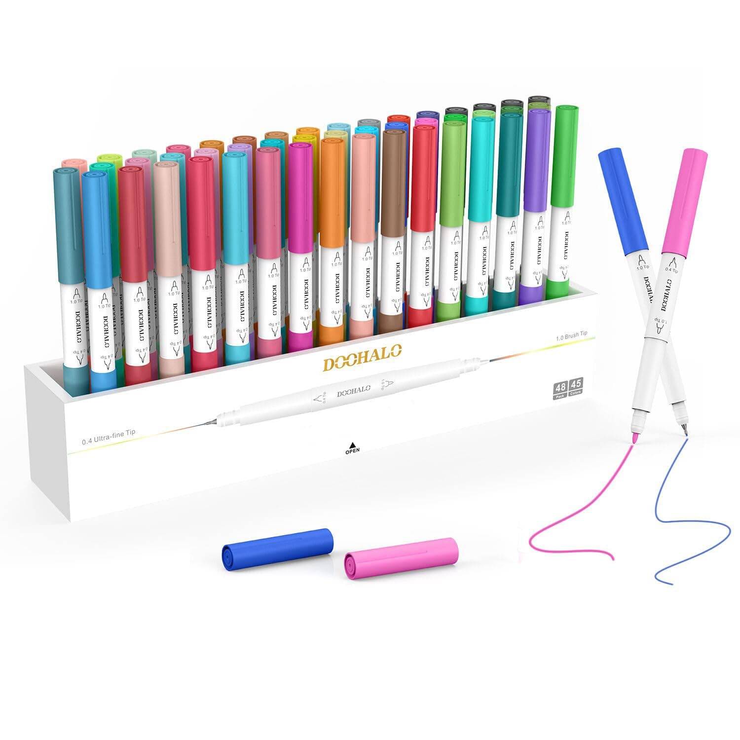 DOOHALO Dual Tip Fine Point Pens Compatible with Cricut Maker 3/4/Explore 3/Air 2 Markers Pens with 0.4/1.0 Tip 36 Packs per Set for Writing Drawing Coloring Art Craft Tool Accessories