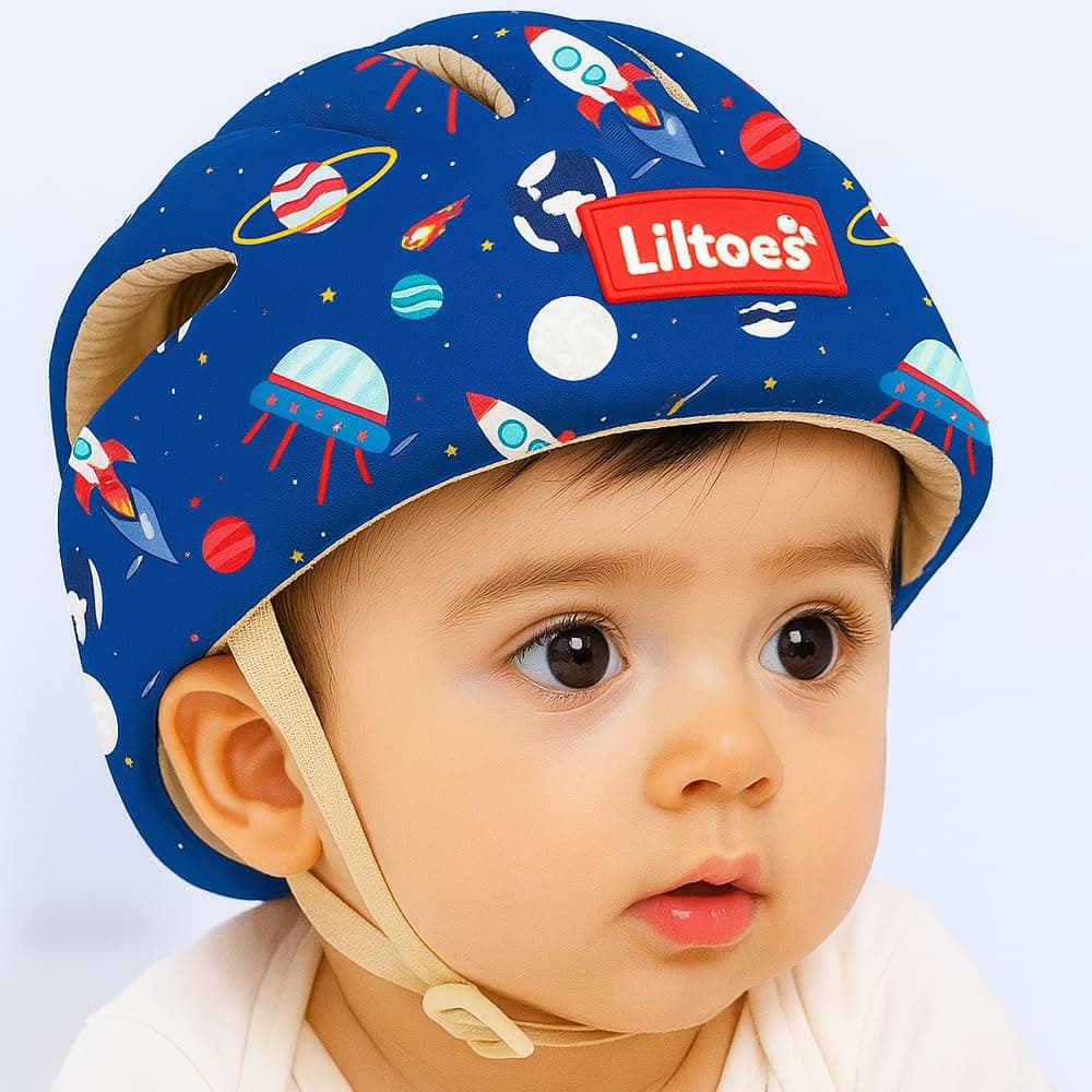 Liltoes Baby Head Protector For Safety Of Kids 6M To 60M- Baby Safety Helmet With Proper Air Ventilation & Corner Guard Protection (Spaceship)|Multicolor|1 Count