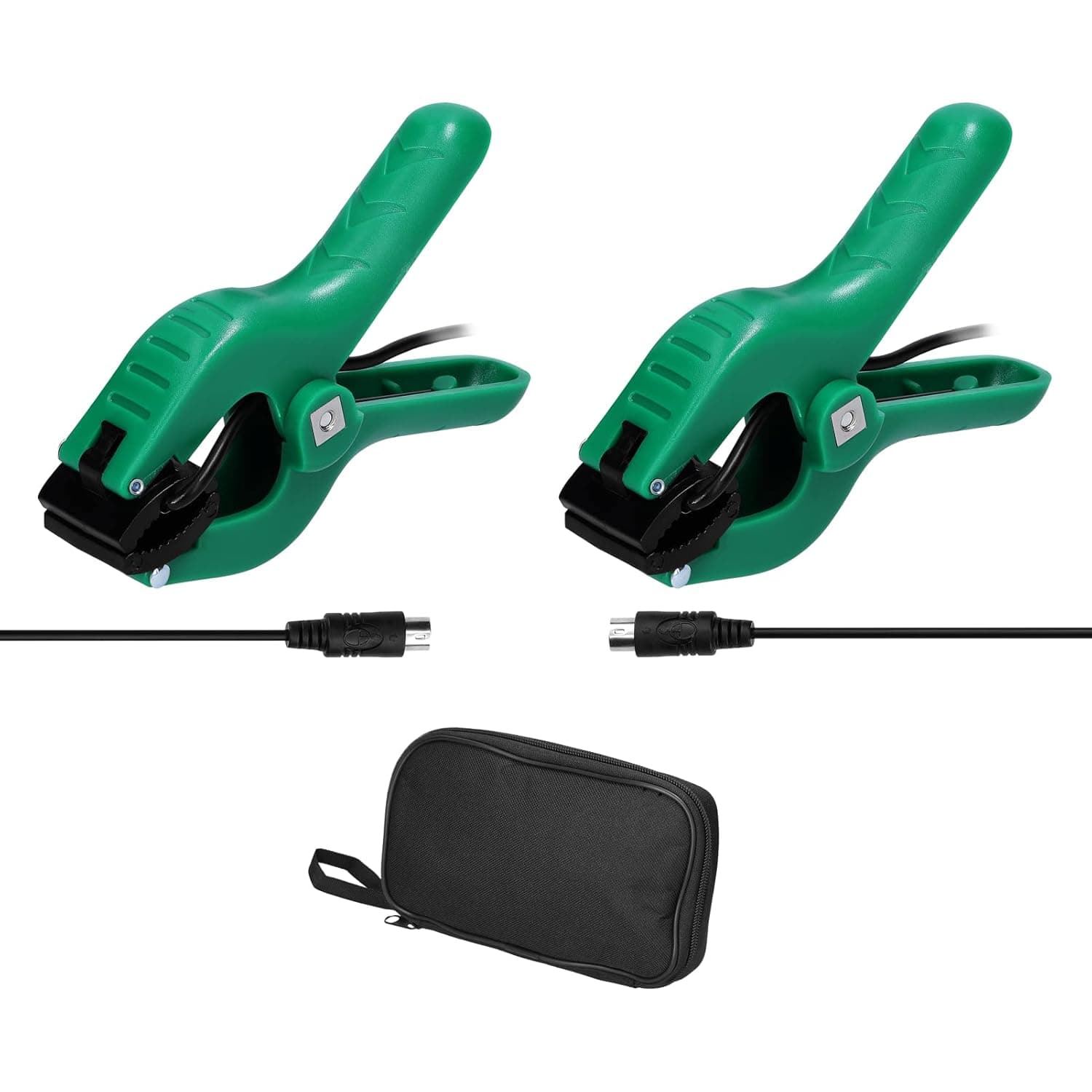 آلات استشعار محمولة من جيانغمي أدوات فحص درجة حرارة التبريد مكيف الهواء متر اكسسوارات القص كليب مع حقيبة تخزين محمولة مجسات مشابك، اخضر داكن