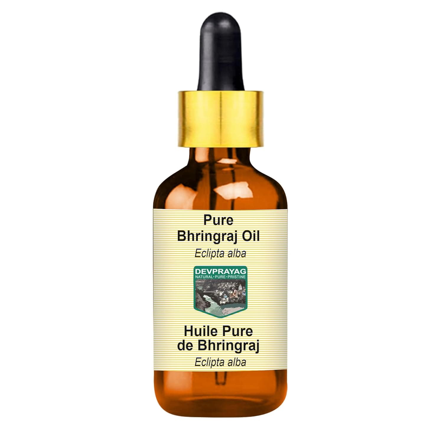 Pure Bhringraj Oil (Eclipta alba) with Glass Dropper Natural Therapeutic Grade 15ml (0.50 oz)