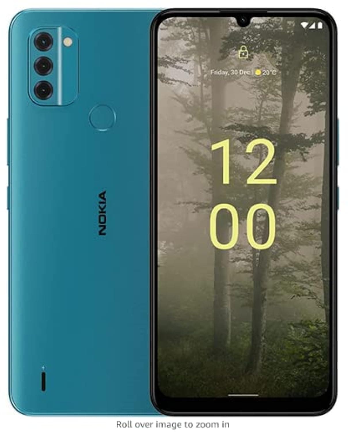 Nokia c31 4g smartphone, 6.74'' hd+ display, 13+2+2 mp rear camera & led flash, 5mp front camera, 5050 mah battery, android 12, 2 years of security updates - cyan blue