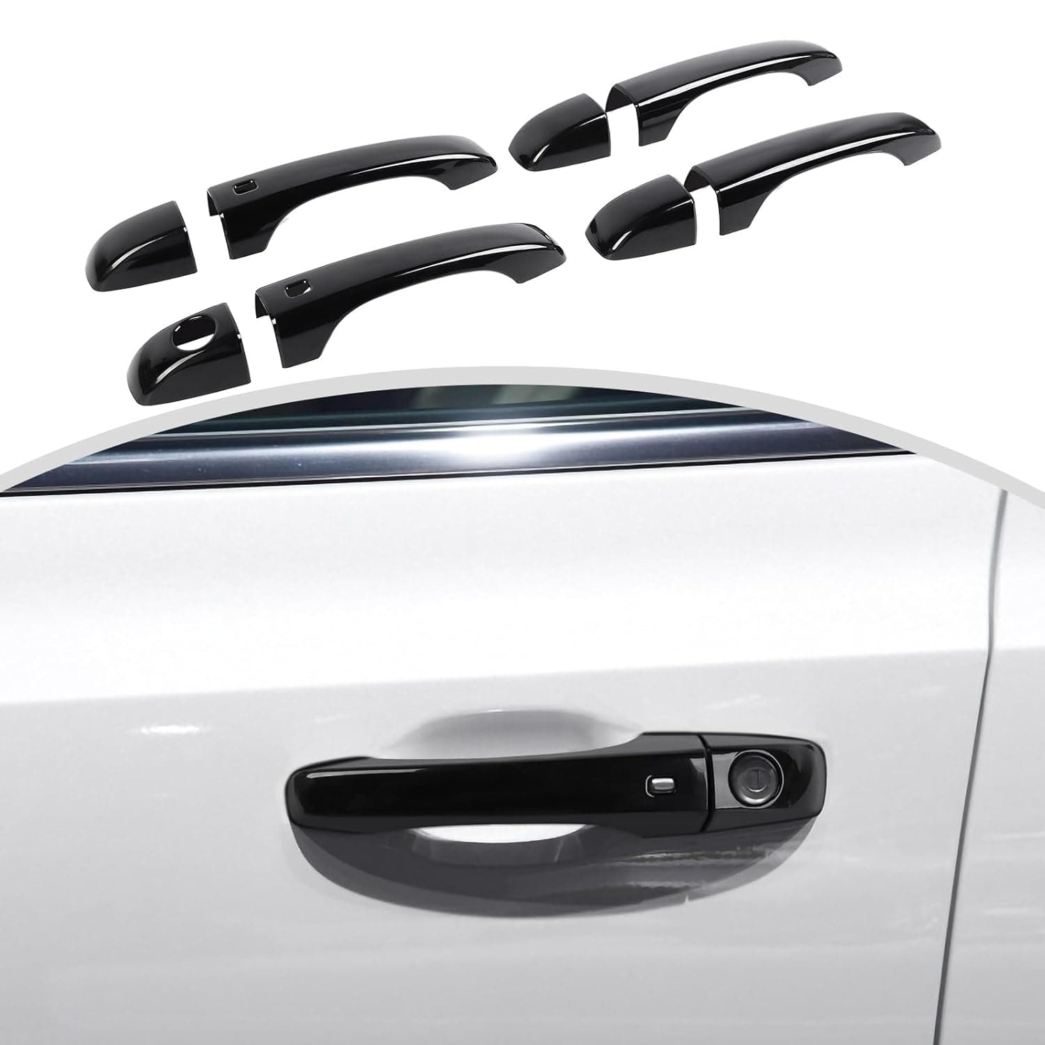 CheroCar Door Handle Cover Trim Exterior Accessories for Chrysler 300/300C 2011-2023,Black…
