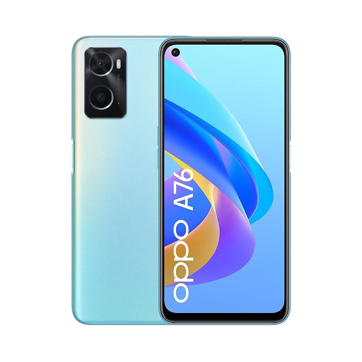 OPPO A76 Smartphone, Qualcomm Snapdragon 680, 6.56“ AMOLED 90Hz, 13MP+2MP rear camera, 8MP front camera, RAM 4GB + ROM 128GB, 5000mAh 33W Supervooc, [UK Version], Blue