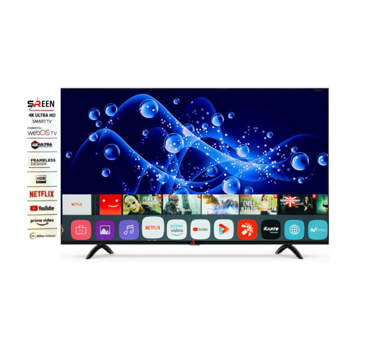 2 Pack TV Screen 50 Inch Smart Forky 4K System Web OS Frameless Receiver Built-in 2 Remote