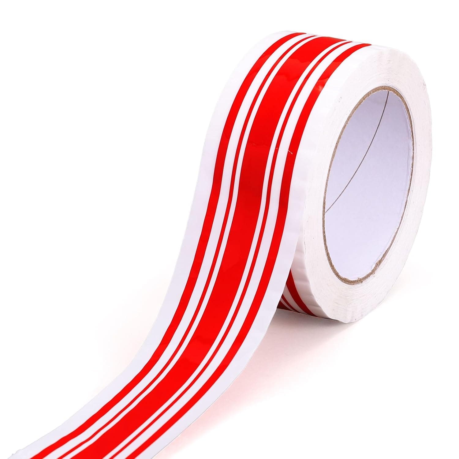 Whaline 109 Yard Christmas Packing Tape Gift Wrapping Tape Red White Xmas Striped Pattern Tapes for Small Business DIY Crafts Box Carton Decor