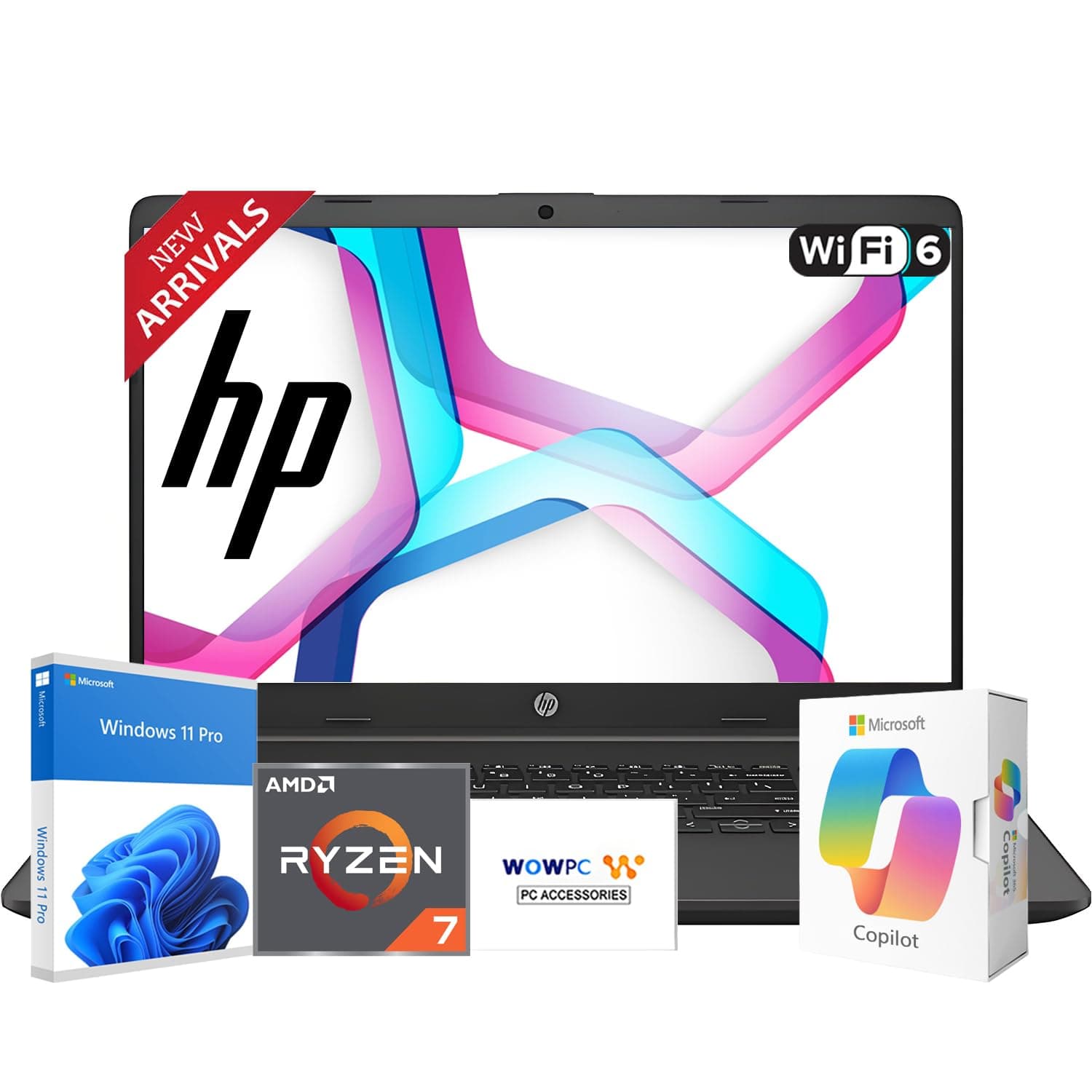 HP 2026 New 15.6" FHD Business Laptop with MS 365 for the Web, AMD Ryzen 7 7730U(Outperforms Intel Core i9-11950H), 8GB DDR5, 256GB PCIe, Fast Charging Speed, 14.5-Hour Battery Life, Windows 11 Pro