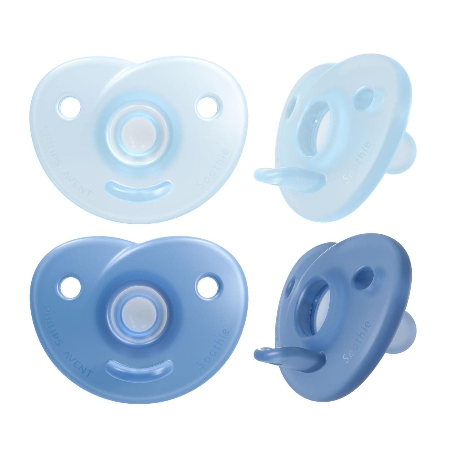 Philips Avent Soothie SCF099/26 jaw pacifier for newborns, 0-6 months, one-piece design, elastic silicone pacifier reduces pressure, BPA free, 2