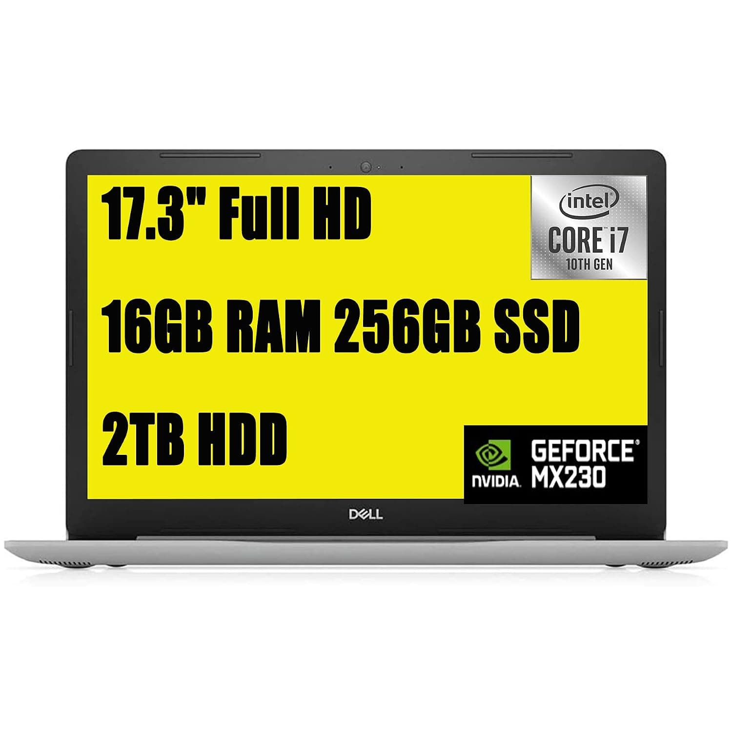 2020 Dell Inspiron 17 3793 Business Laptop | 17.3" Full HD | 10th Gen Intel Core i7-1065G7 | 16GB RAM 256GB PCIe SSD + 2TB HDD | GeForce MX230 | Maxx Audio Win 10