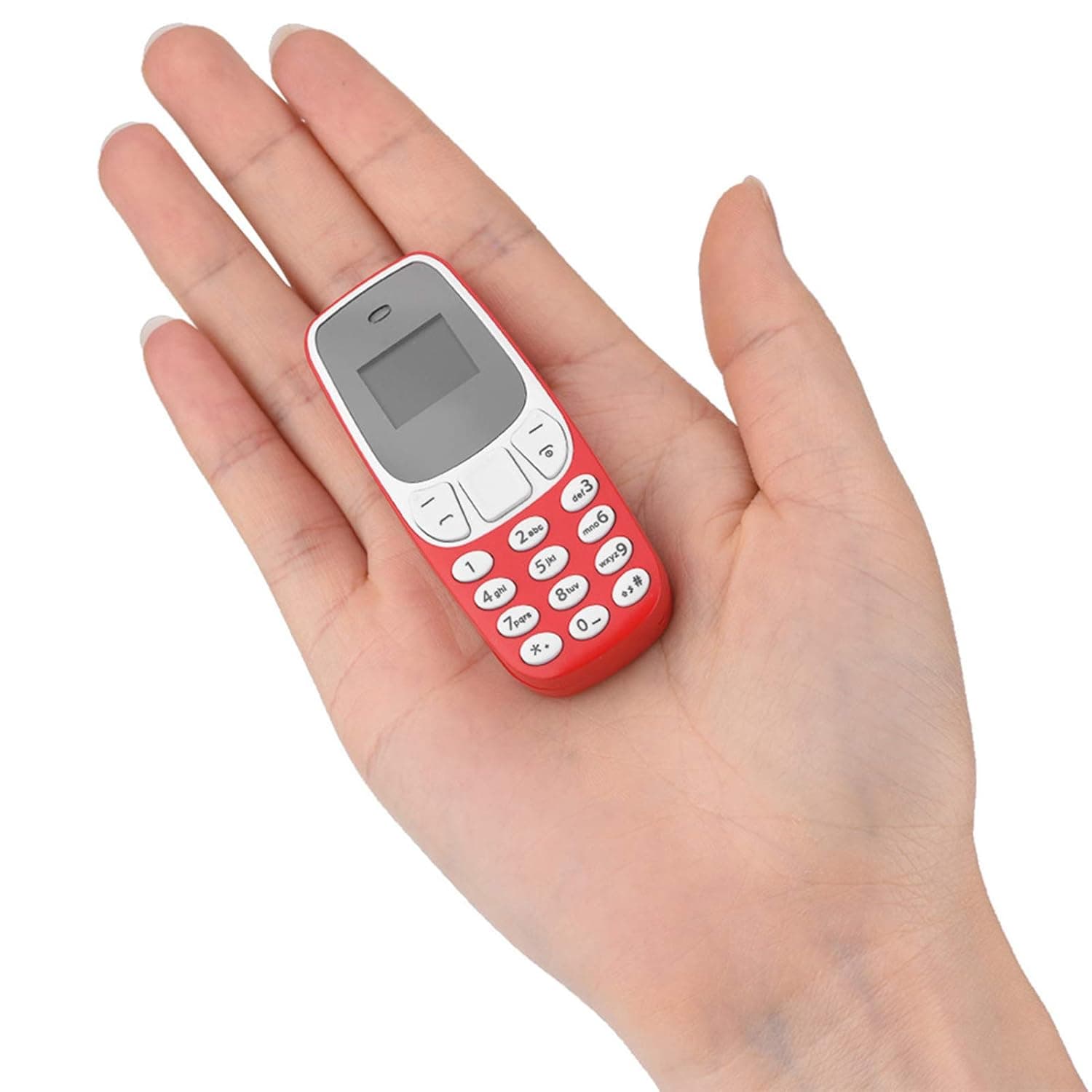 WESE BM10 Mini Bluetooth Phone, GSM Handset Dual Card Dual Standby, Dialer Small Cell for Kids With Built-in Voice Changer (Red)