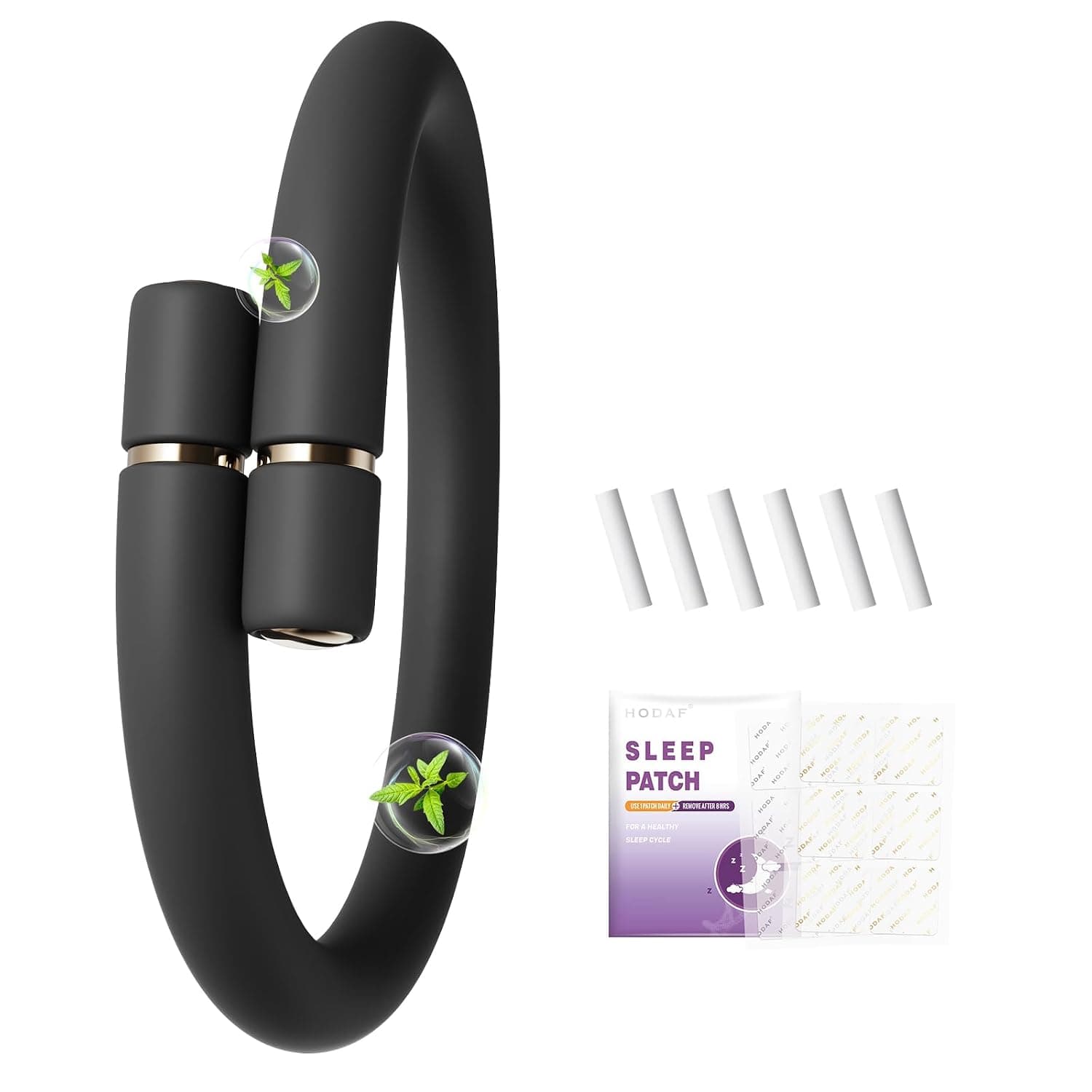 DEET Free Aroma Bracelet with Lemongrass Oil - Refillable with 6 Essential Oils (2 Per Pack + Sleep Patch) - Pleasant Citrus Fragrance for Children and Adults