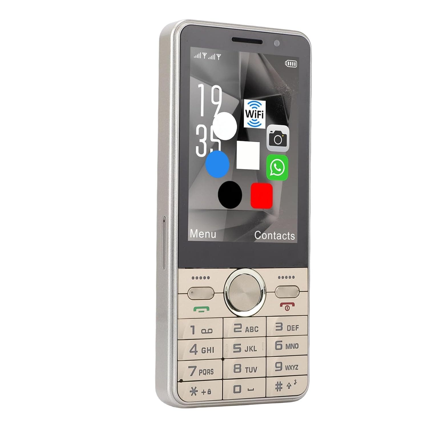 Vikye 4G Unlocked Phone, 3.5 Inch HD Touch Screen, Dual SIM Slots, with 2500mAh Battery and WiFi Bluetooth, for Calls Texting MP3 MP4 Playback (Gold)