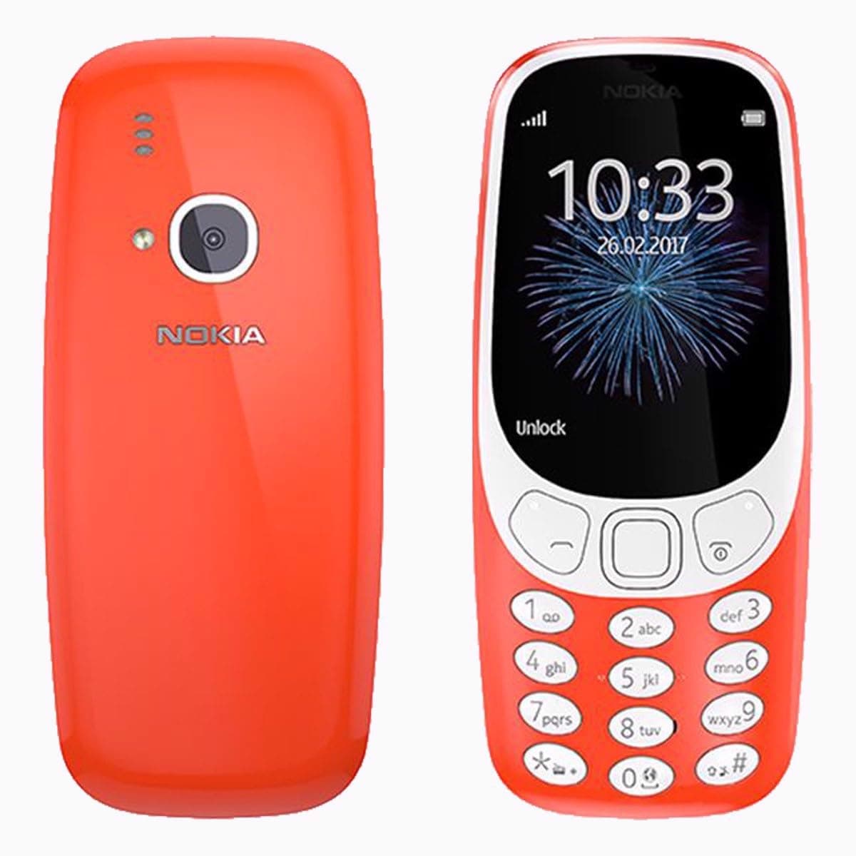 Nokia 3310 (2017) Single-SIM 16MB (GSM Only | No CDMA) Factory Unlocked 2G Cellphone (Warm Red) - International Version
