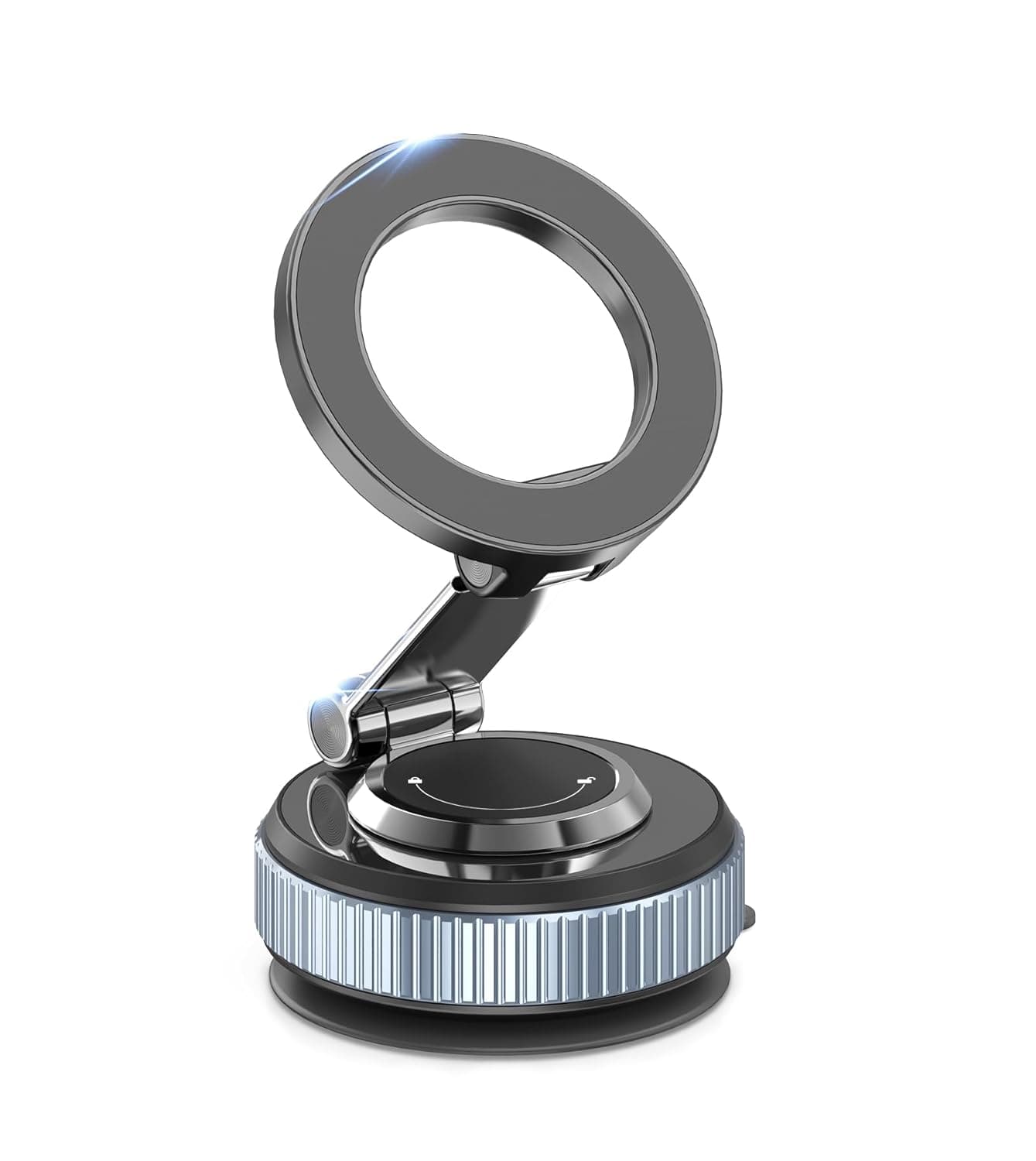 TONEOF Upgraded Magnetic Phone Stand for Car,360° Rotatable Phone Holder for MagSafe,Strong Magnet, Foldable Car Mount with Vacuum Suction Cup, Mini Phone Stand with Magnetic Ring for all Smartphone