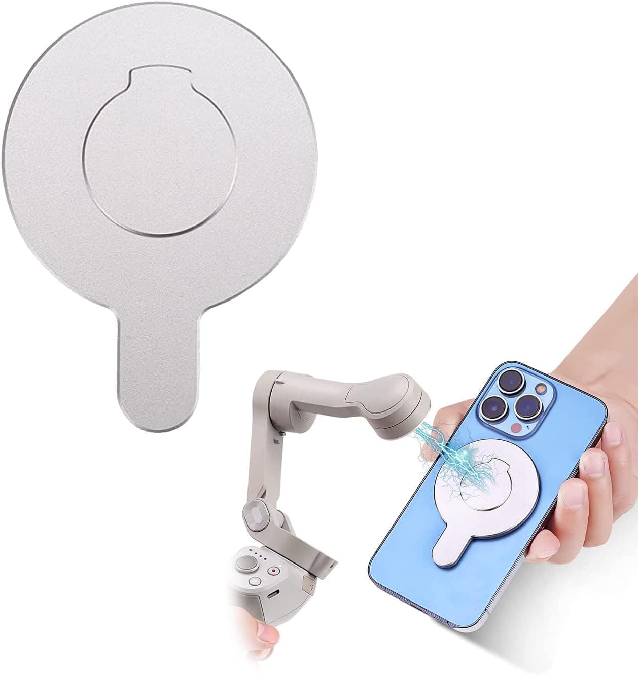 Magnetic Phone Clamp Handheld Foldable for DJI Magnetic Phone Holder Clamp - for DJI Osmo Mobile 7P 7 SE 6 5 4 Adapter Magnets Clip Mount OM Gimbal Accessories