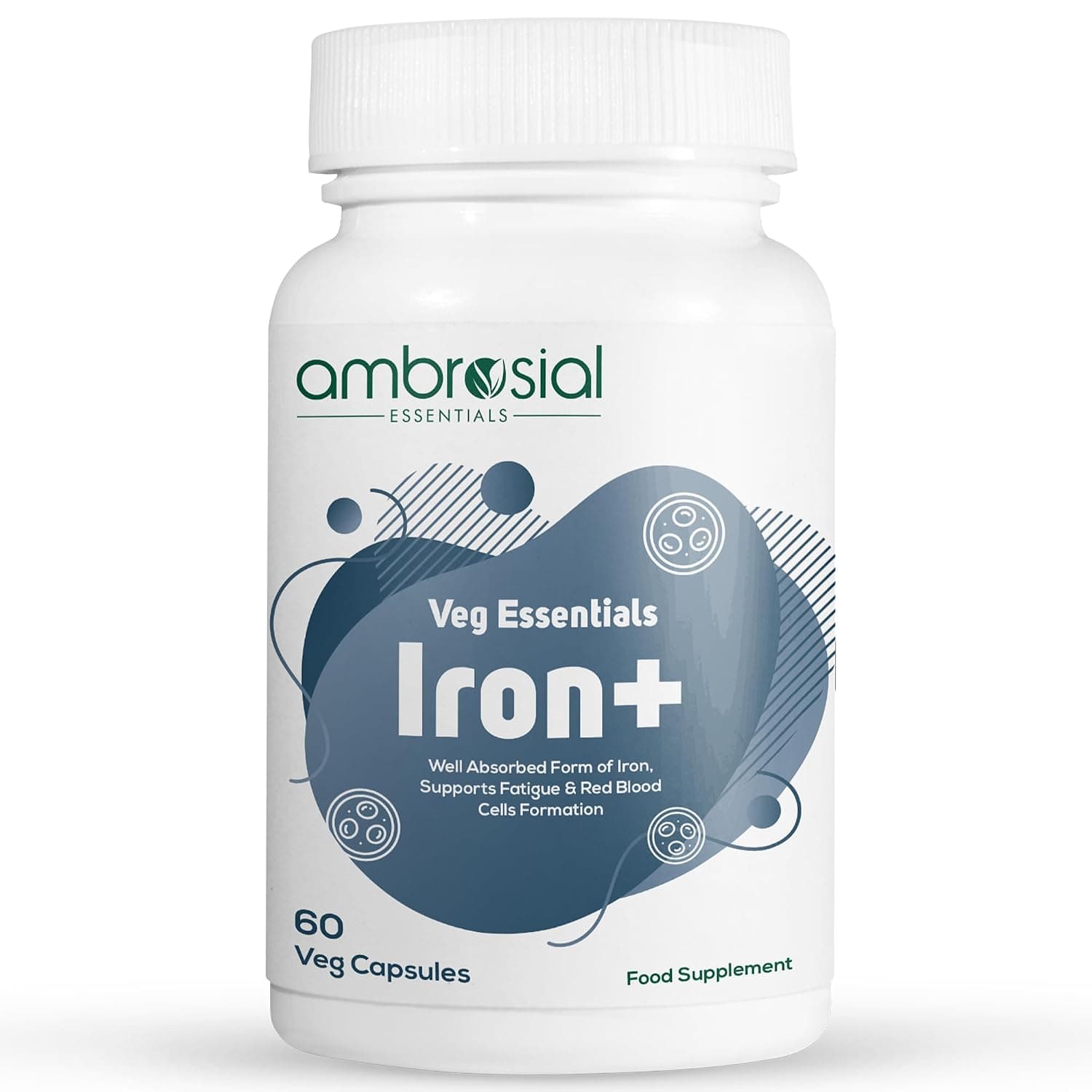 Ambrosial Iron+ 60 Veg Capsules (Pack of 1 - 60 Capsules)