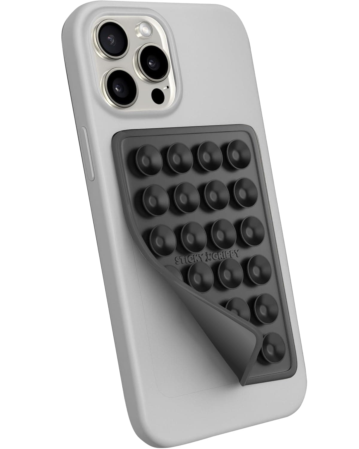 جراب موبايل لاصق من ستيكي جريبي ملحق هاتف السيليكون لايفون واندرويد لعبة فيدجيت بدون استخدام اليدين حامل للاستحمام ومقاطع فيديو تيك توك وصور السيلفي اسود