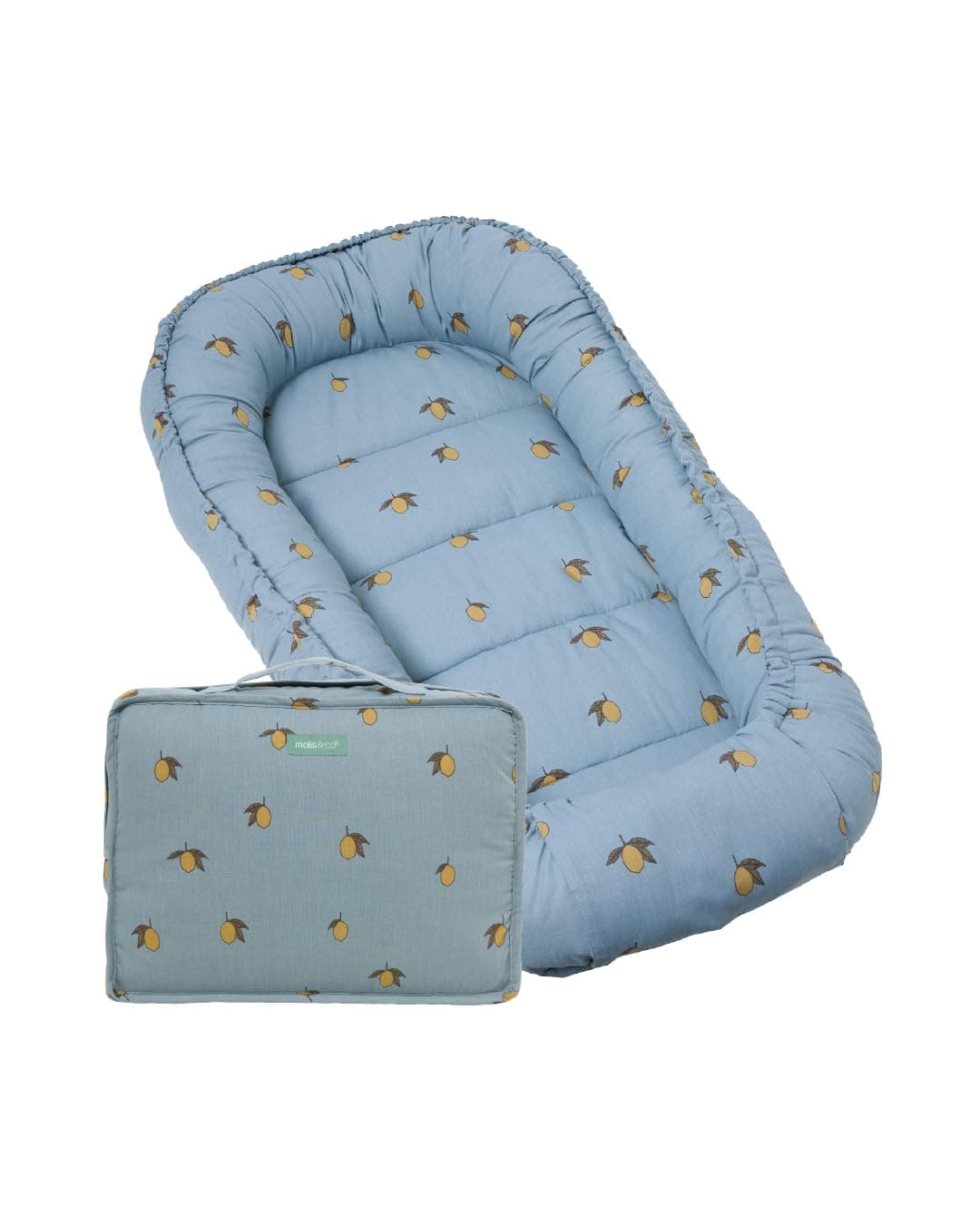 molis&co - Baby Nest - 100% Cotton (Oeko-Tex) - Baby Nest Newborn - Ideal as a Travel Cot, Cuddly Nest Suitable & Cradle Reducer - 90 x 50 cm - Colima