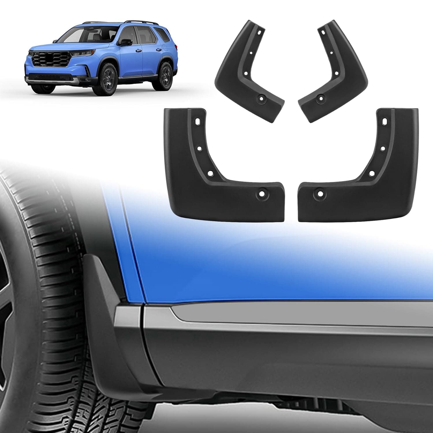 Mud Flaps Compatible with Honda Pilot 2023-2025, Mud Guards 4pcs Fender Guards Compatible with Honda Pilot Accessories 2023 2024 2025 No Drill Splash Guards