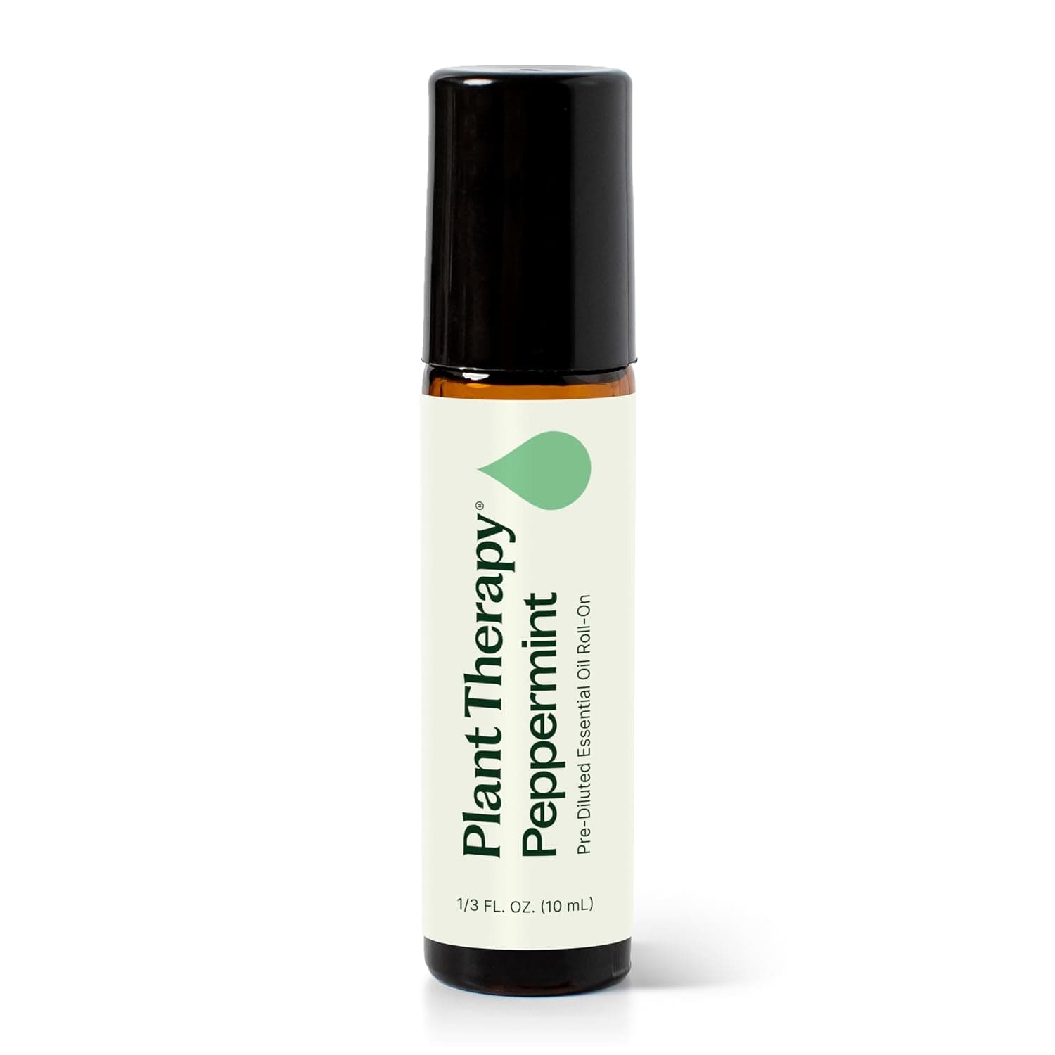 Plant Therapy Peppermint Essential Oil 10 mL (1/3 oz) Pre-Diluted Roll-On | for On-The-Go Convenience, Fresh Peppermint Scent, Great for Cooling, Easing Tension, and Uplifting Your Mood