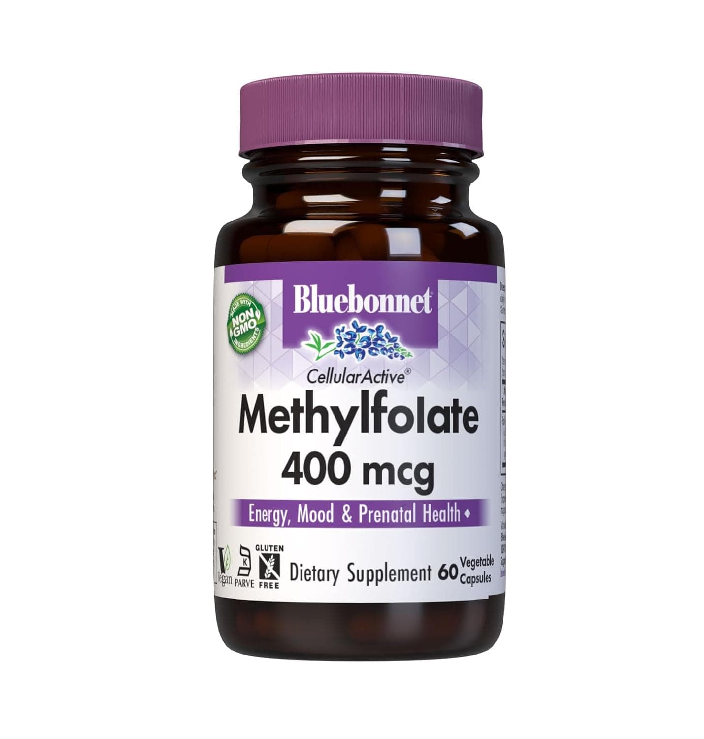BlueBonnet Nutrition CellularActive Methylfolate 400 mcg | Energy & Mood; Non-GMO, Vegan, Kosher, Gluten-Free