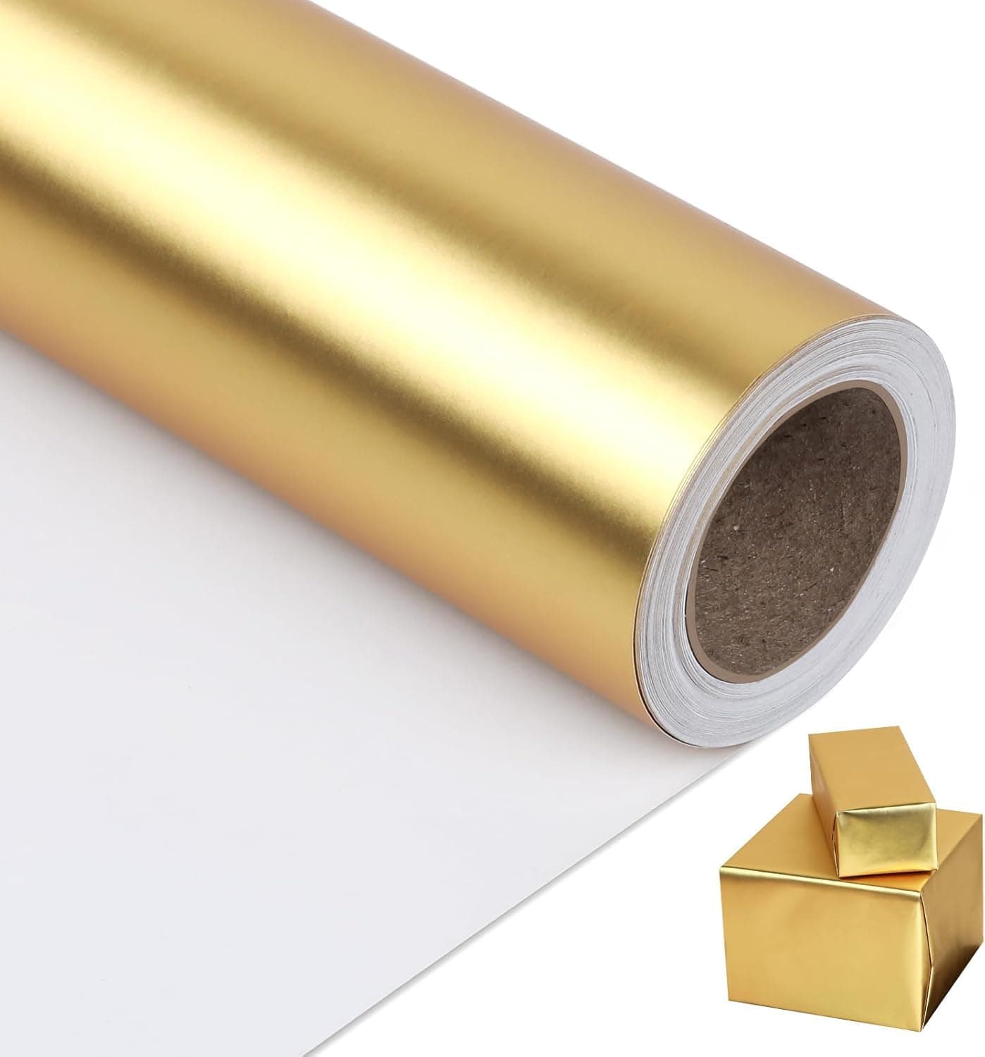 Solid Colour Matte Metallic Gift Wrap Roll – Premium Wrapping Paper for Birthday, Christmas, Valentines & Wedding (17.5″ × 32.8 ft)