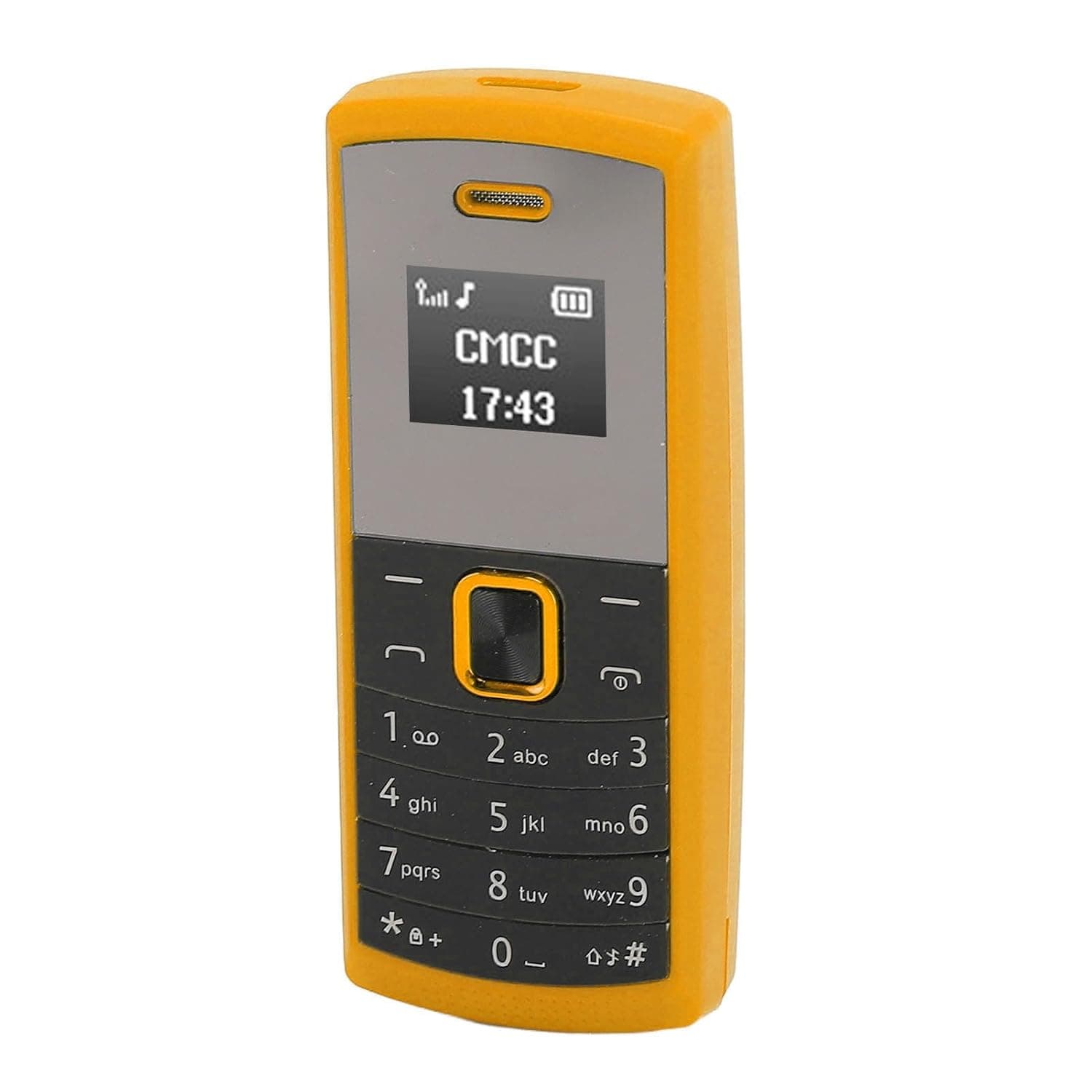 Smallest Mobile Phone, GSM Tiny Miniature Phone BT for Home (Yellow)