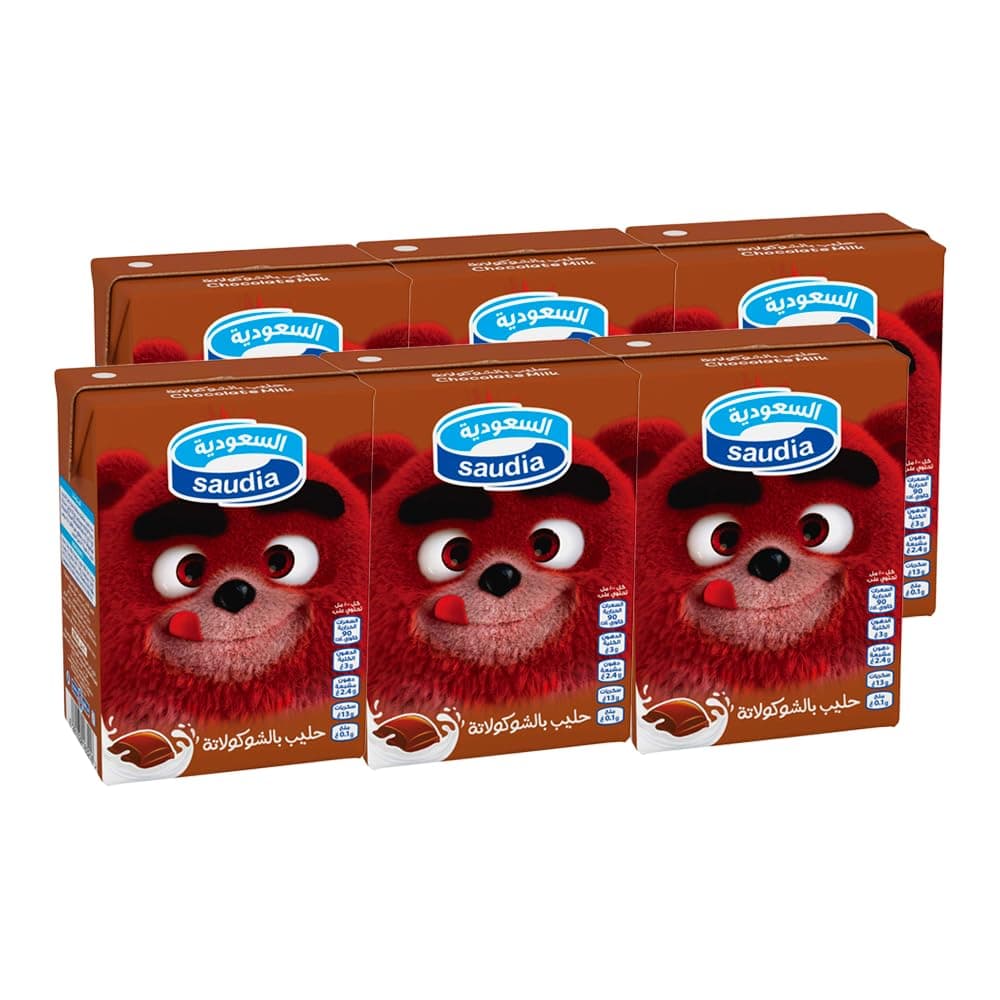 Saudia Chocolate Milk, 6 x 200 ml