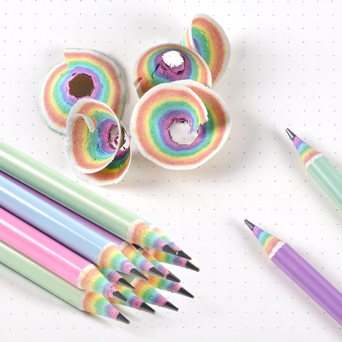 SYOSI Pencils Lead Pencils Woodcase friendly Wood Plastic Free Rainbow Recycled Paper 2 HB Pencils For School and Office Supplies, Pre-sharpened,12-Pack