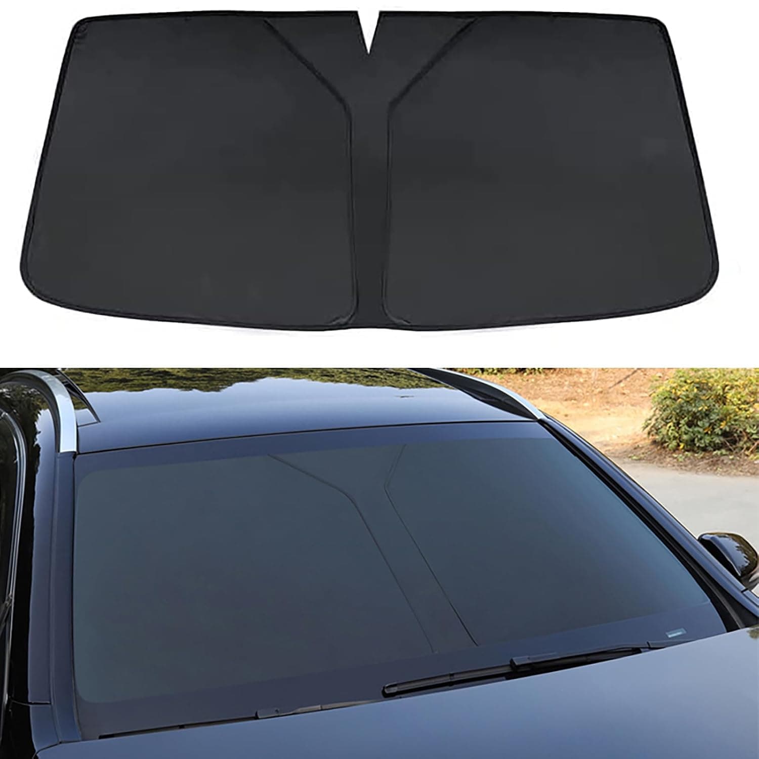 Car Windshield Sunshade, Car Sunshade Visor Windshield Blackout Curtain Vehicle for Car Inside Foldable Compatible with LEXUS NX 2015-2019,1-Black