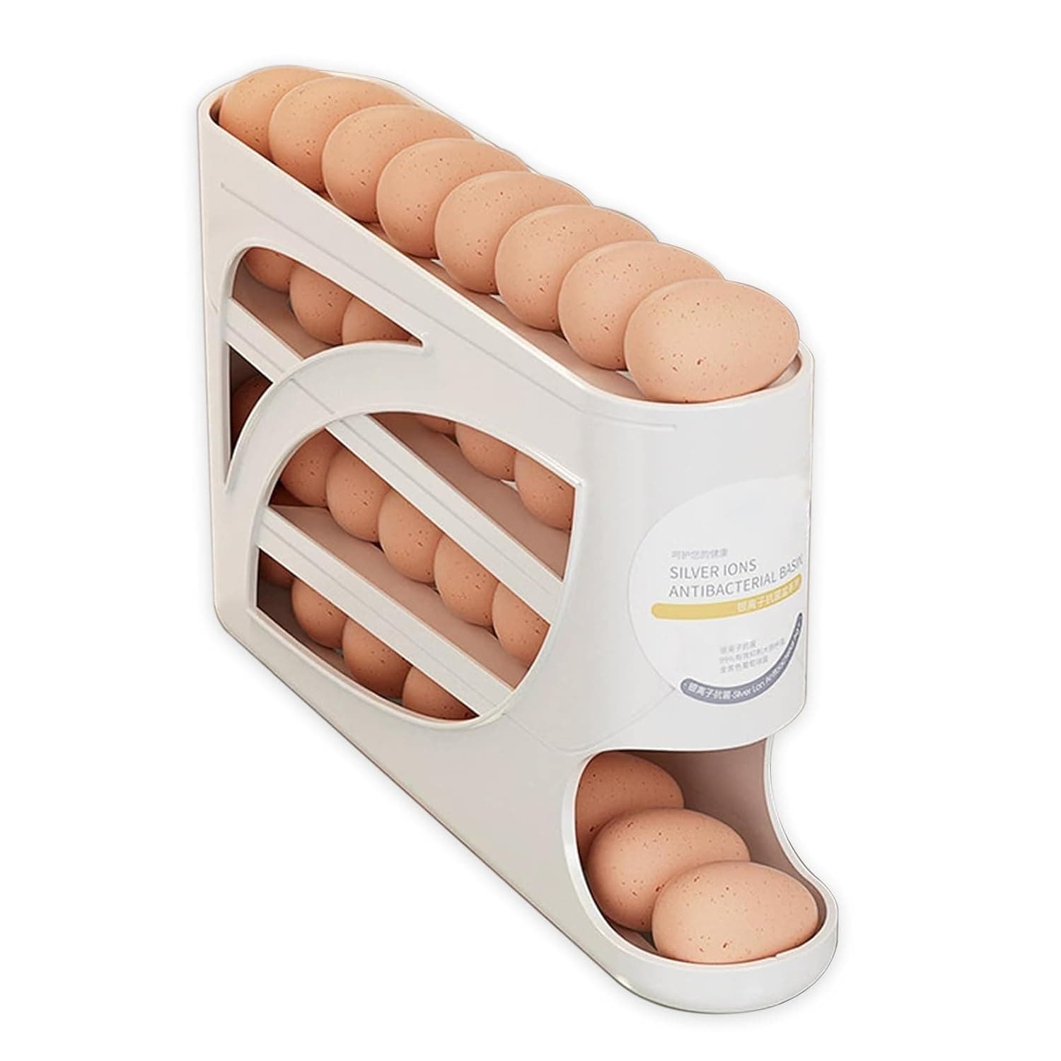 حاوية تخزين البيض من التي يونيسون، مصنوعة من البلاستيك، قطعة واحدة، سعة 30 بيضة بأربعة طوابق