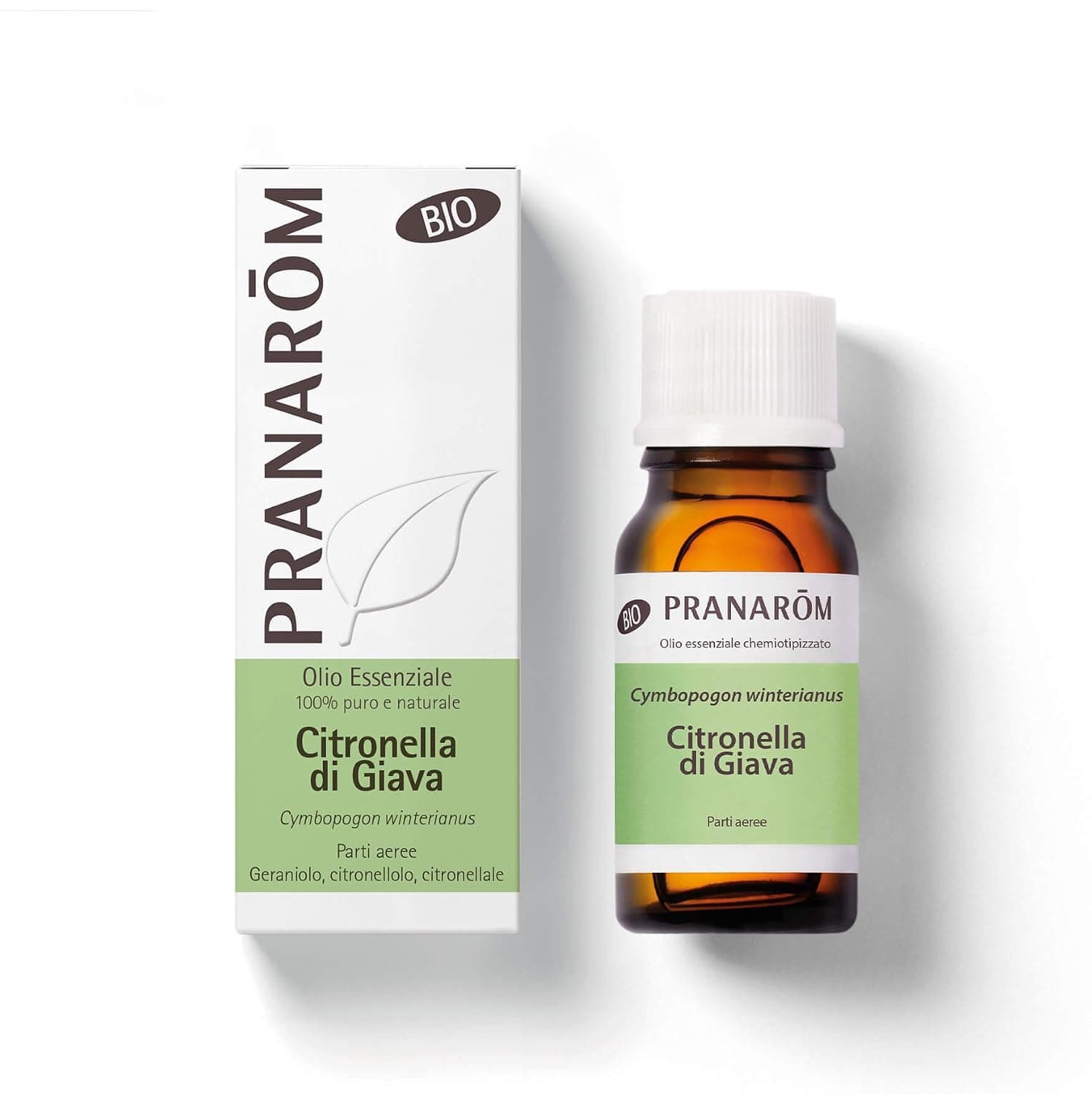 Pranarôm Organic Citronella Essential Oil | 100% Pure and Natural | Fresh and Citronate Aroma | Natural Summer Repellent | Aromatherapy and Topical Use - 10 ml