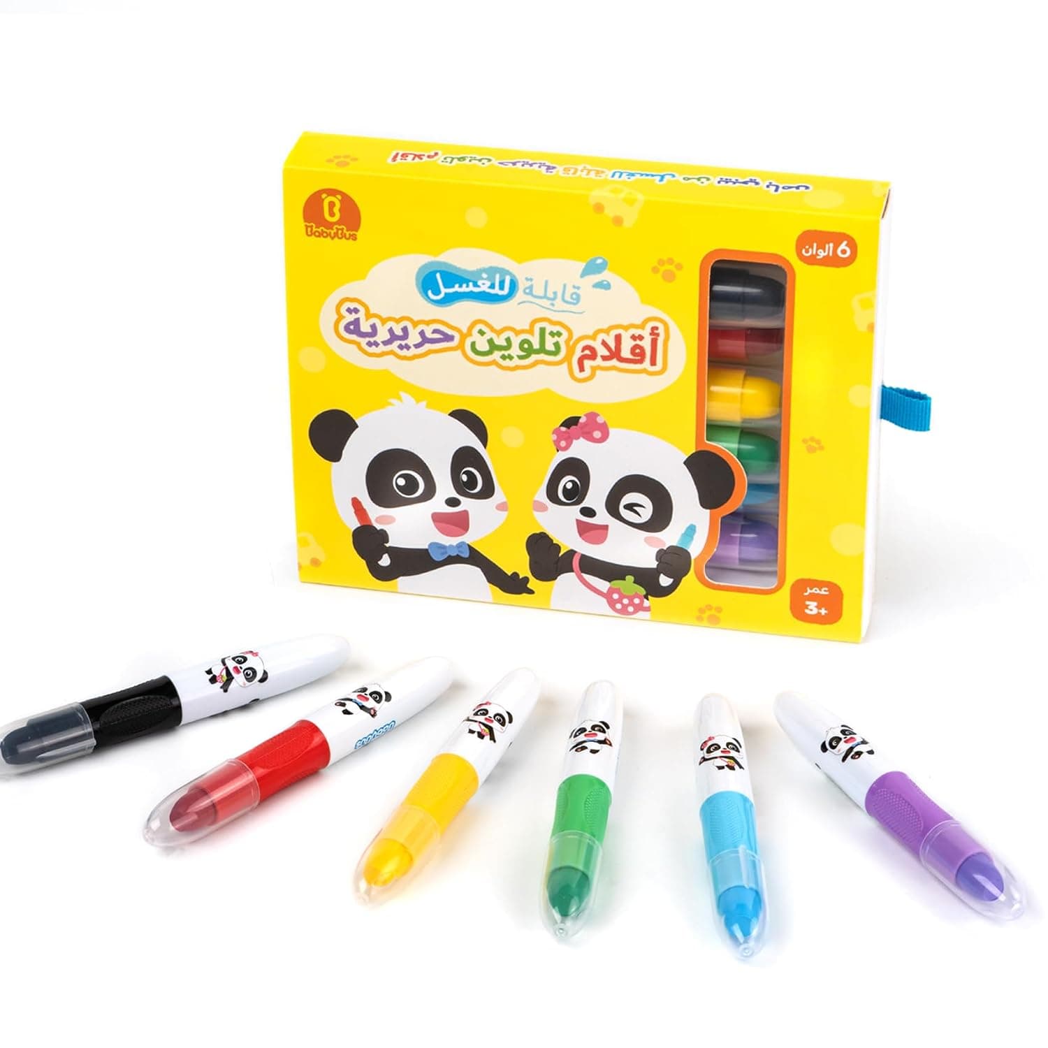BabyBus 6 colors nox-toxic Silky Washable Crayons for kids/boys and girls, easy grip, vibrant colors, quick dry