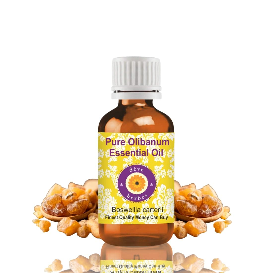 Deve Herbes Pure Olibanum Essential Oil (Boswellia carterii) Steam Distilled 15ml (0.50 oz)