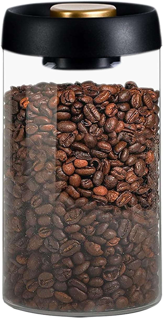 Glass Kitchen Storage Jars, Coffee Canisters with Airtight Lid Seal, Food Storage Containers - Perfect for Coffee Beans, TeaLeaves, Sugar, Candy, Spices, Rice (1200ml/40 Ounces)