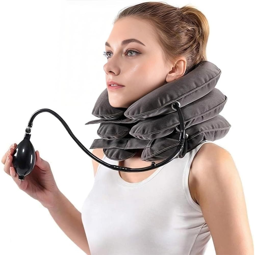 Relax Smart Electric Neck Brace Massager – Smart Posture Corrector & Heat Therapy for Neck Pain Relief and Muscle Relaxation, Black