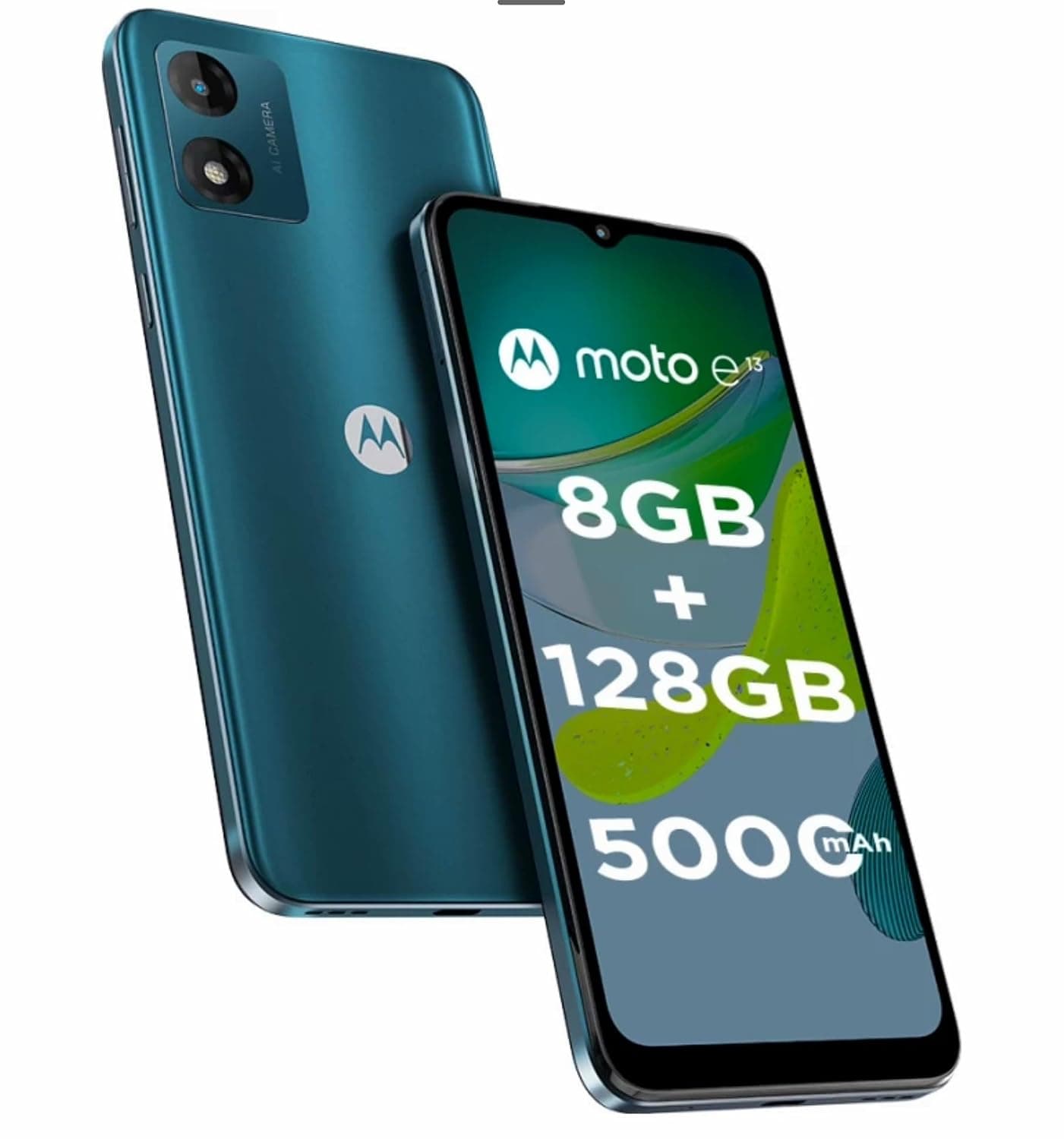Motorola Moto E13 Dual-SIM 128GB ROM + 8GB RAM (GSM Only | No CDMA) Factory Unlocked 4G/LTE Smartphone (Aurora Green) - International Version