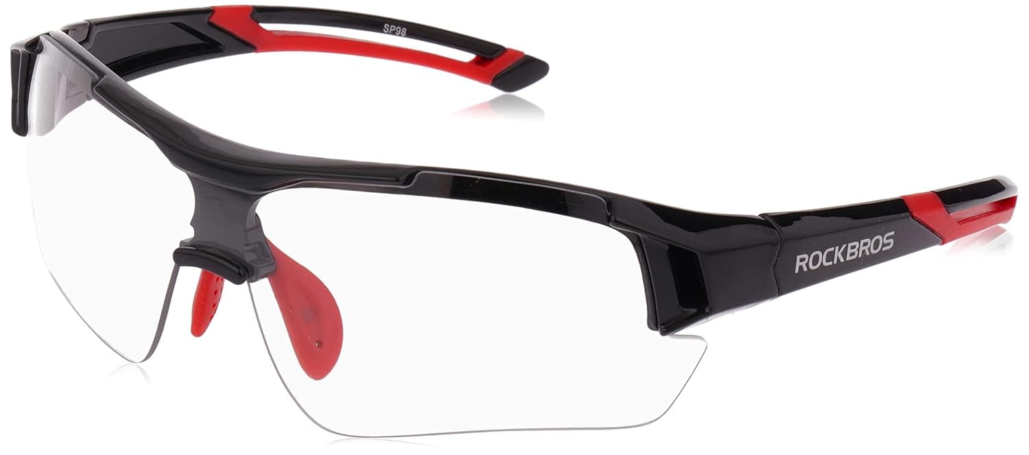 Rockbros Unisex Photochromic Cycling Glasses, Black/Red,