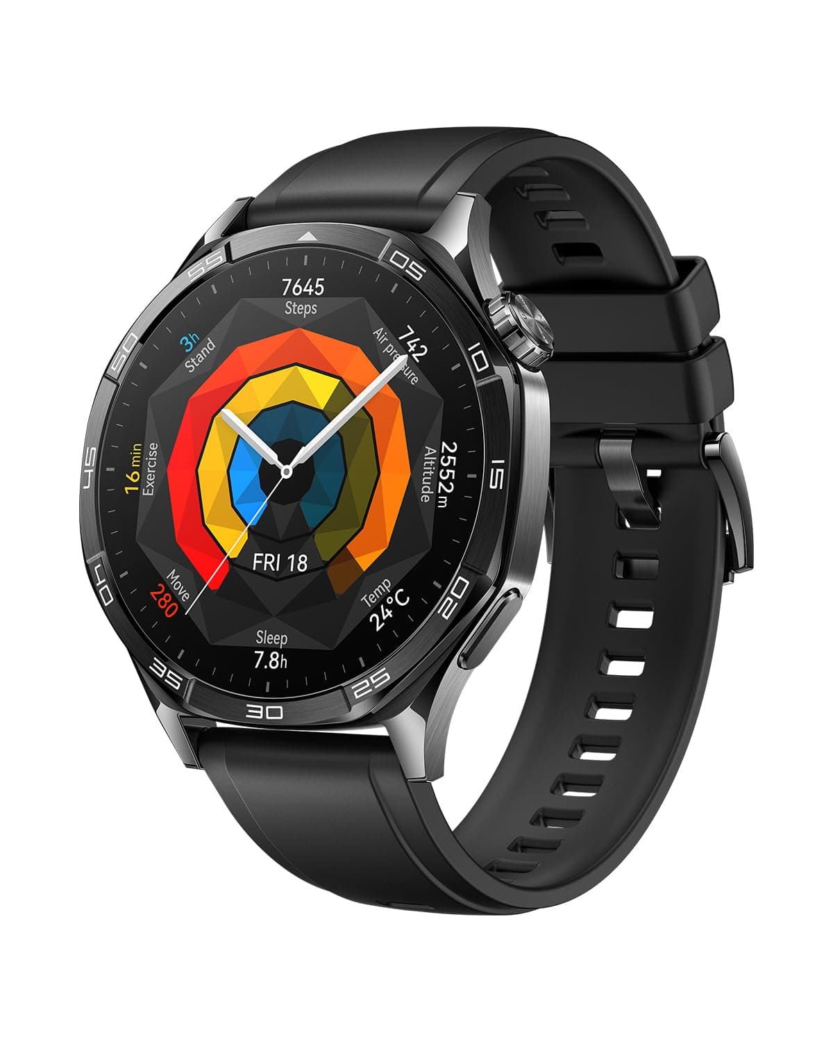 HUAWEI WATCH GT 5 46mm Smartwatch, up to 14 Days Battery Life, All-new Running and Cycling Experience, Sharp-Edged Design, Work with iOS and Android, HUAWEI Care+, Extra 3 Months Warranty, Black