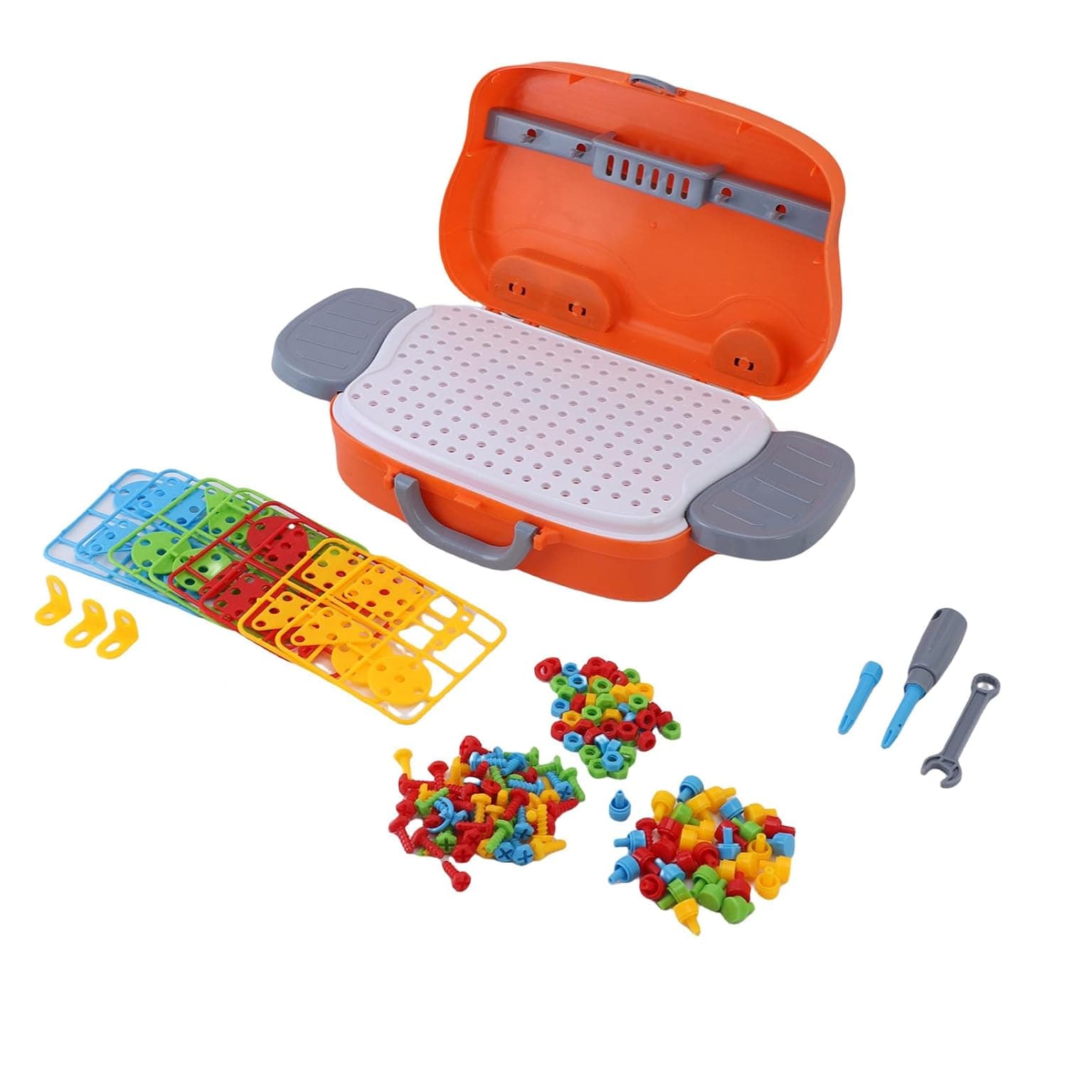Eacam Educational Construction Toys Building Projects Kit for Kids Cognitive Development Plastic Toolbox 11.4 X 3.5 X 7.9in