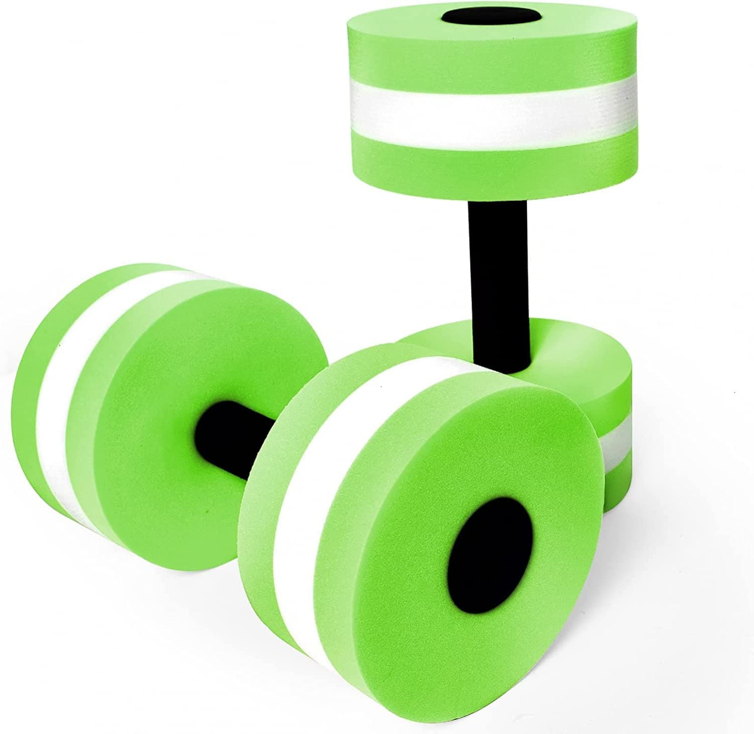 Aquatic Dumbbells, 2PCS Water Aerobic Exercise Foam Dumbbell Pool Resistance, Detachable Water Aqua Fitness Barbells Hand Bar Exercises Equipment for Weight Loss