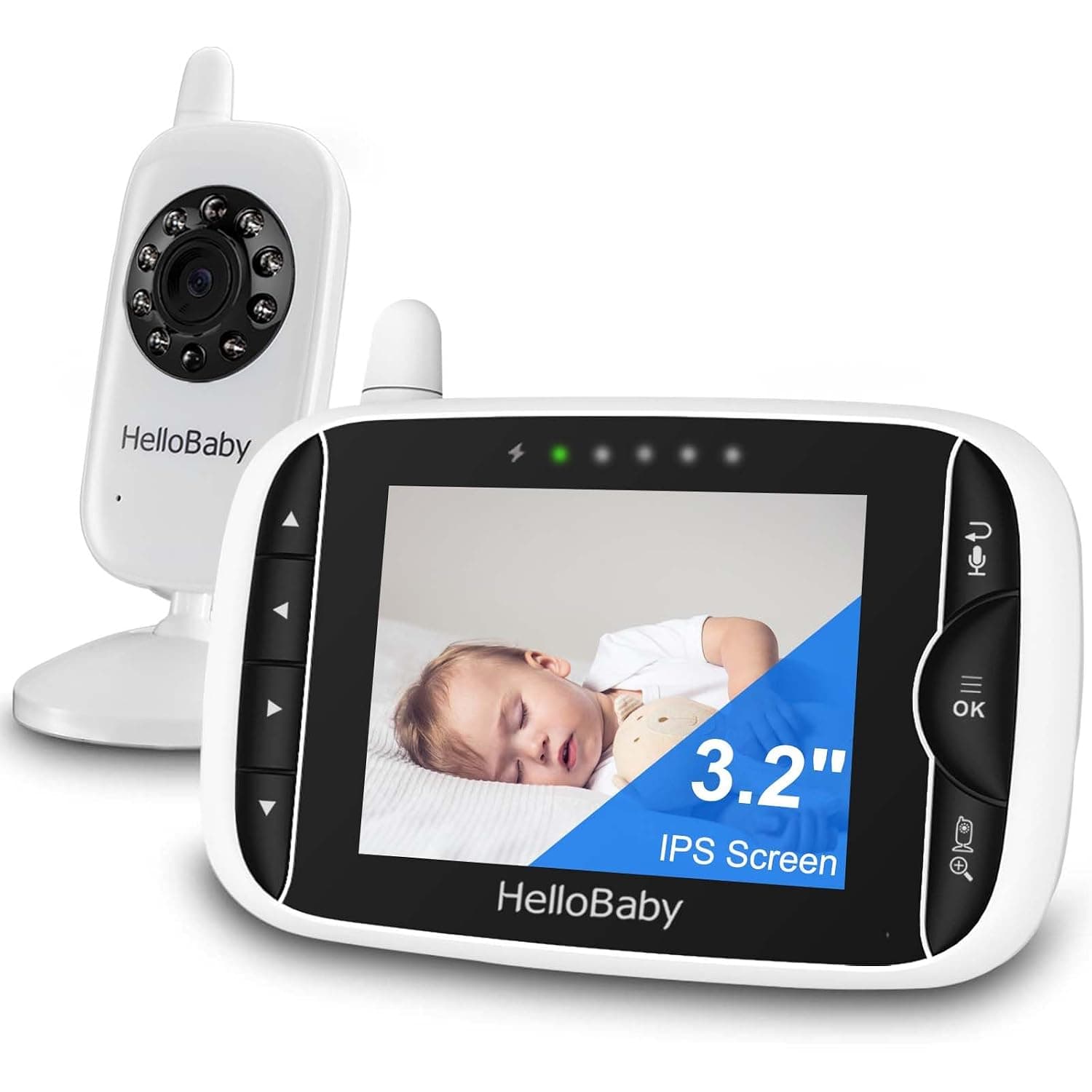 HelloBaby 3.2 Inch Baby Monitor No Wifi, Night Vision Two Way Audio Camera