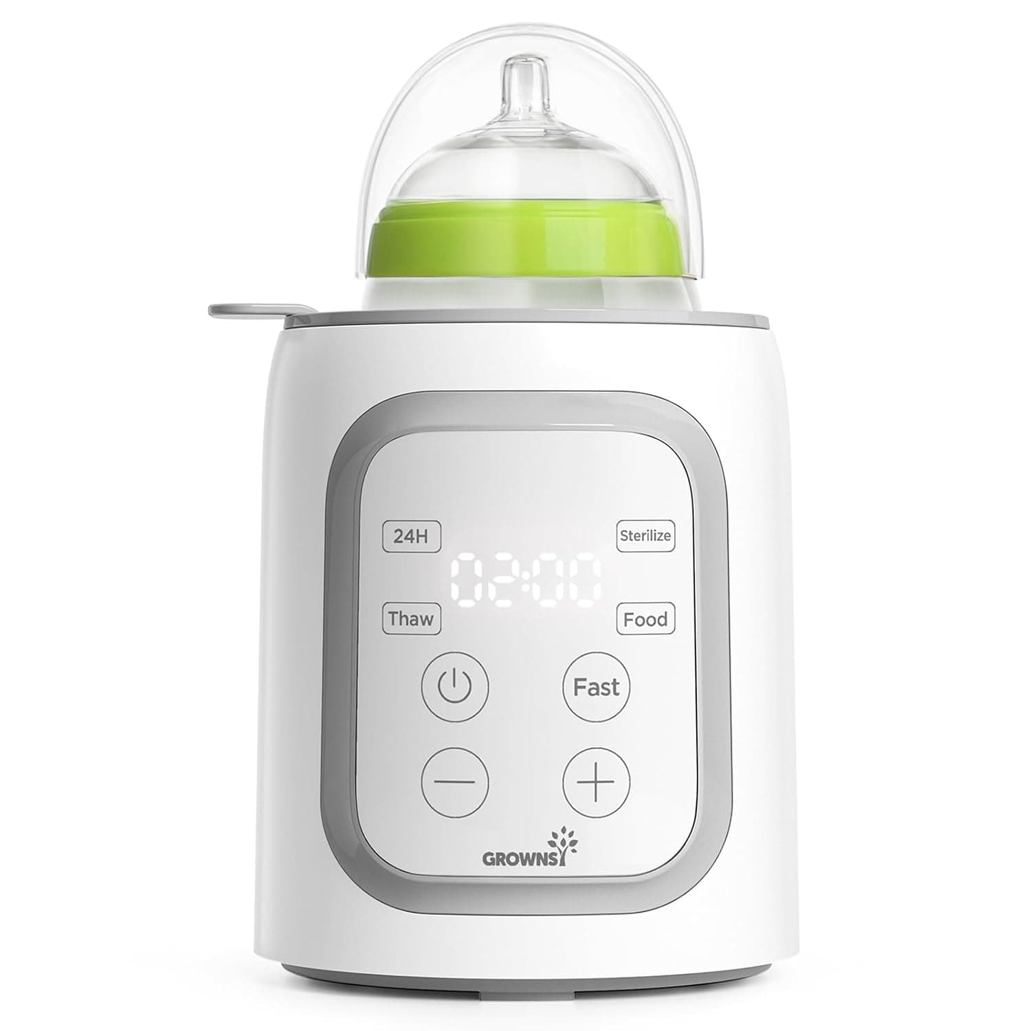 Grownsy Bottle Warmer 10-in-1 Fast Baby Bottle Warmer and Steriliser | Smart Temperature Control with 24H Keep Warm, Fits all Bottles for Breastmilk & Formula, with Auto Shut-off, LCD, BPA-Free