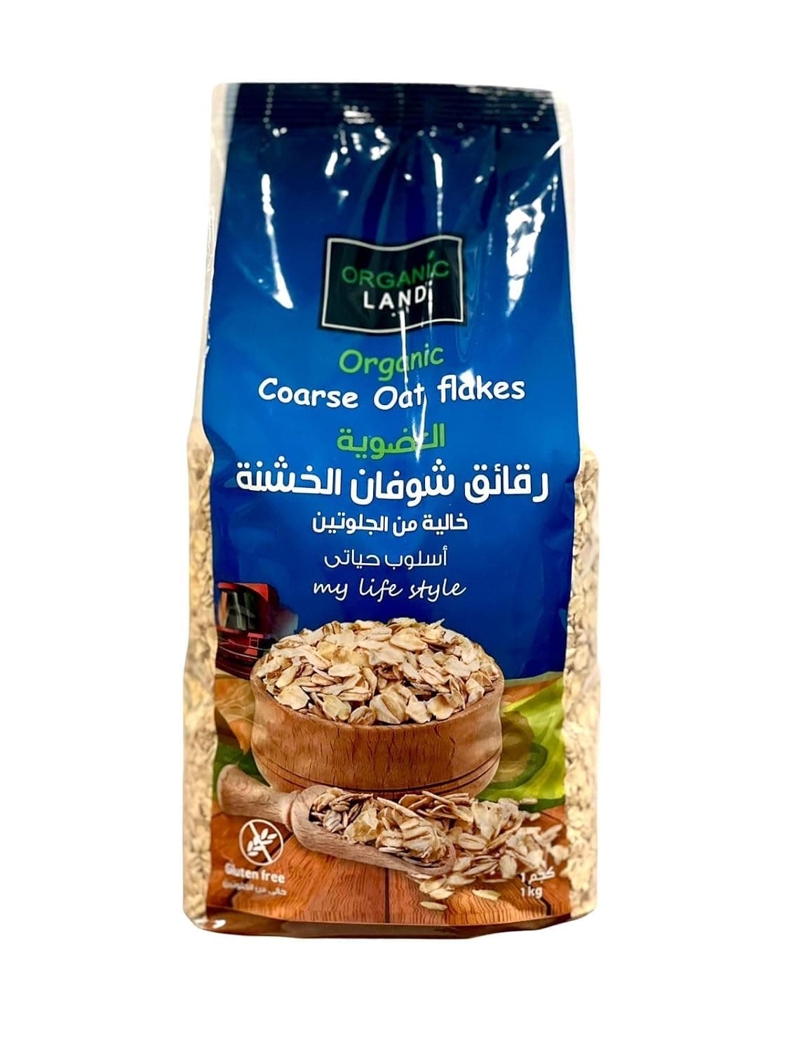Organic Land Coarse Gluten Free Oat Flakes, 1 kg