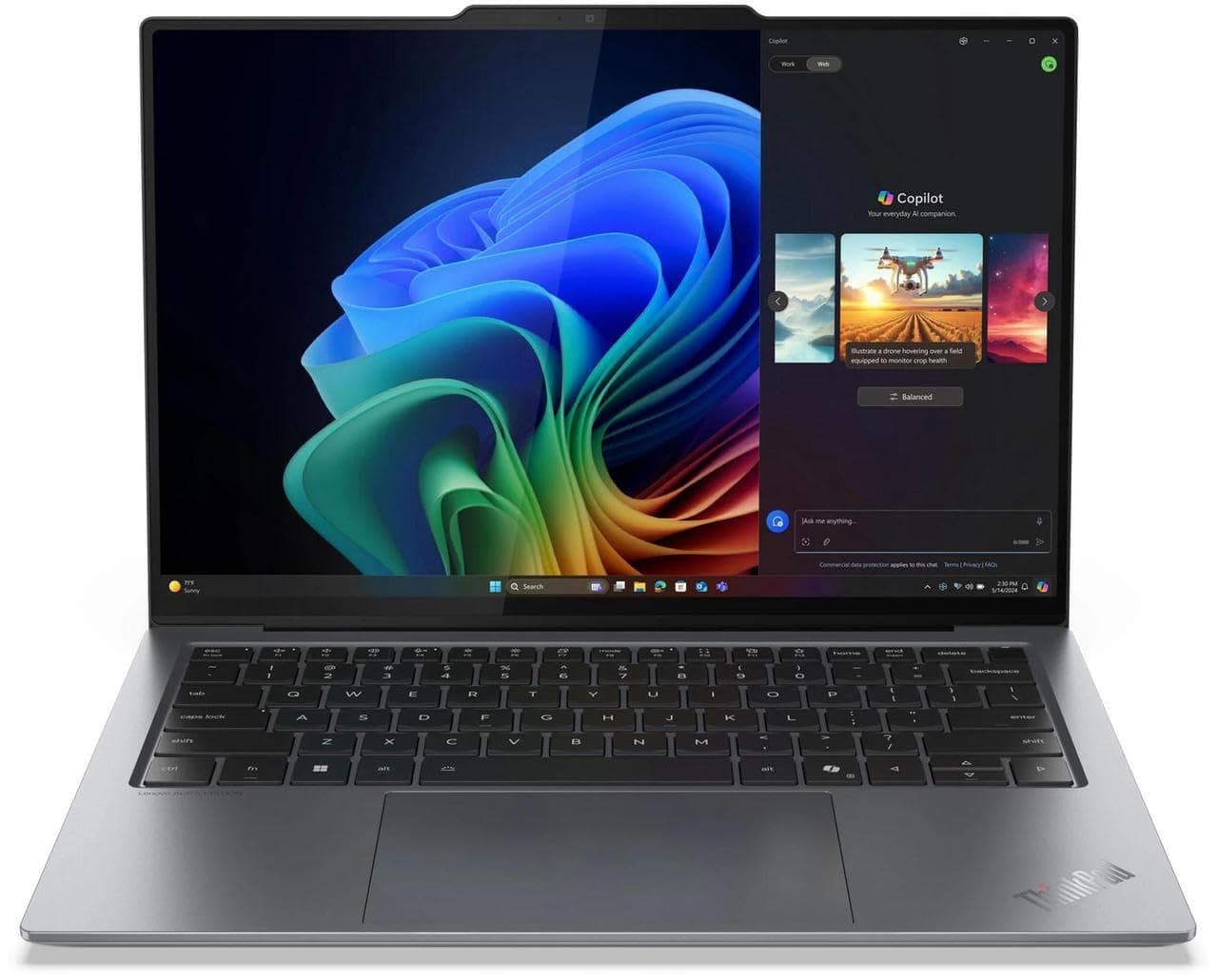 Lenovo ThinkPad X9 14 Aura Edition Laptop with Intel Core Ultra 7 258V Processor, 14" 2.8K OLED 500nits Touch Display, 32GB LPDDR5X-8533MT/s Memory, 1TB SSD, 8MP RGB+IR Cam, Wi-Fi 7, and Win 11 Pro