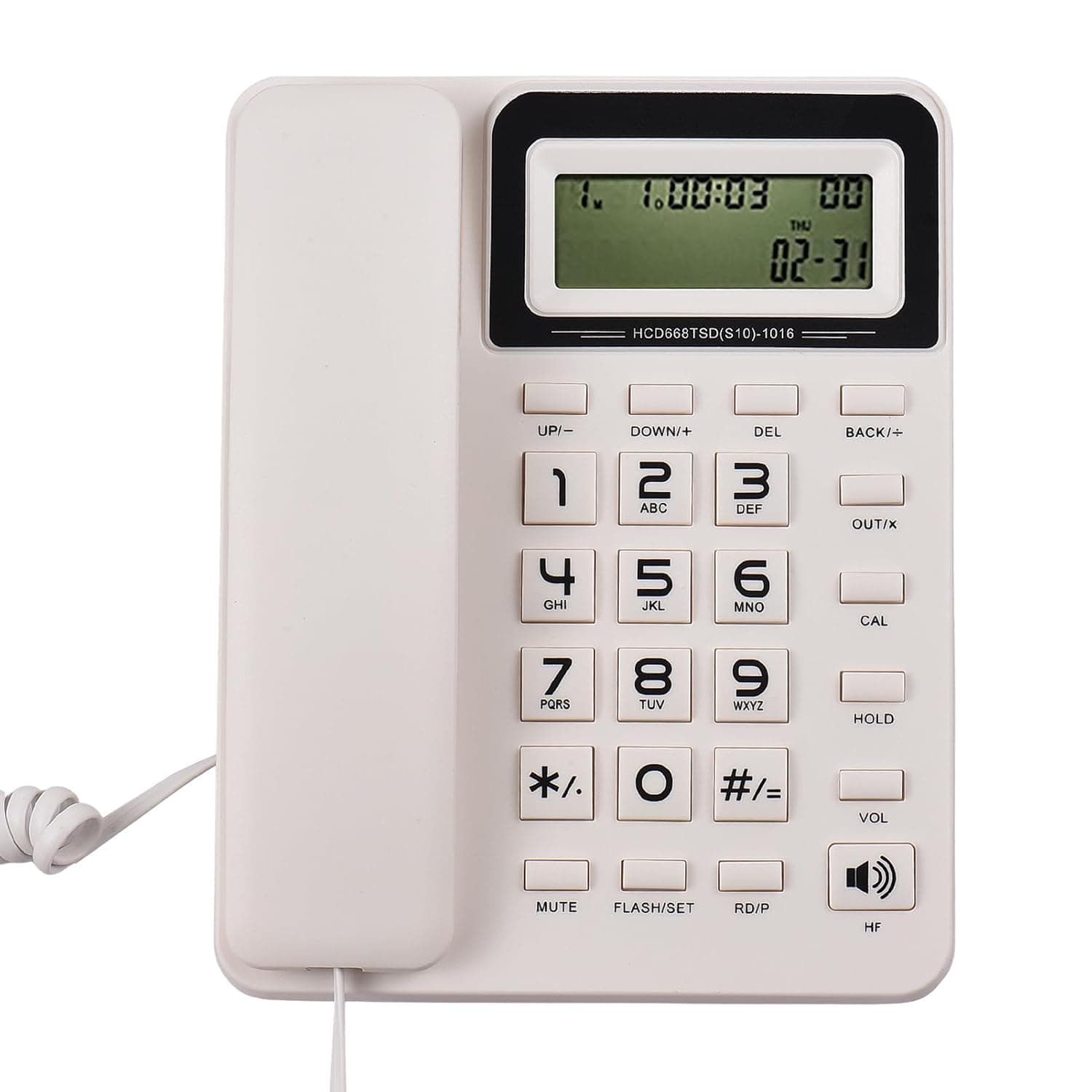 Desktop Corded Phone with LCD Display, and Functions, Ideal for Home and Office Use (#1)
