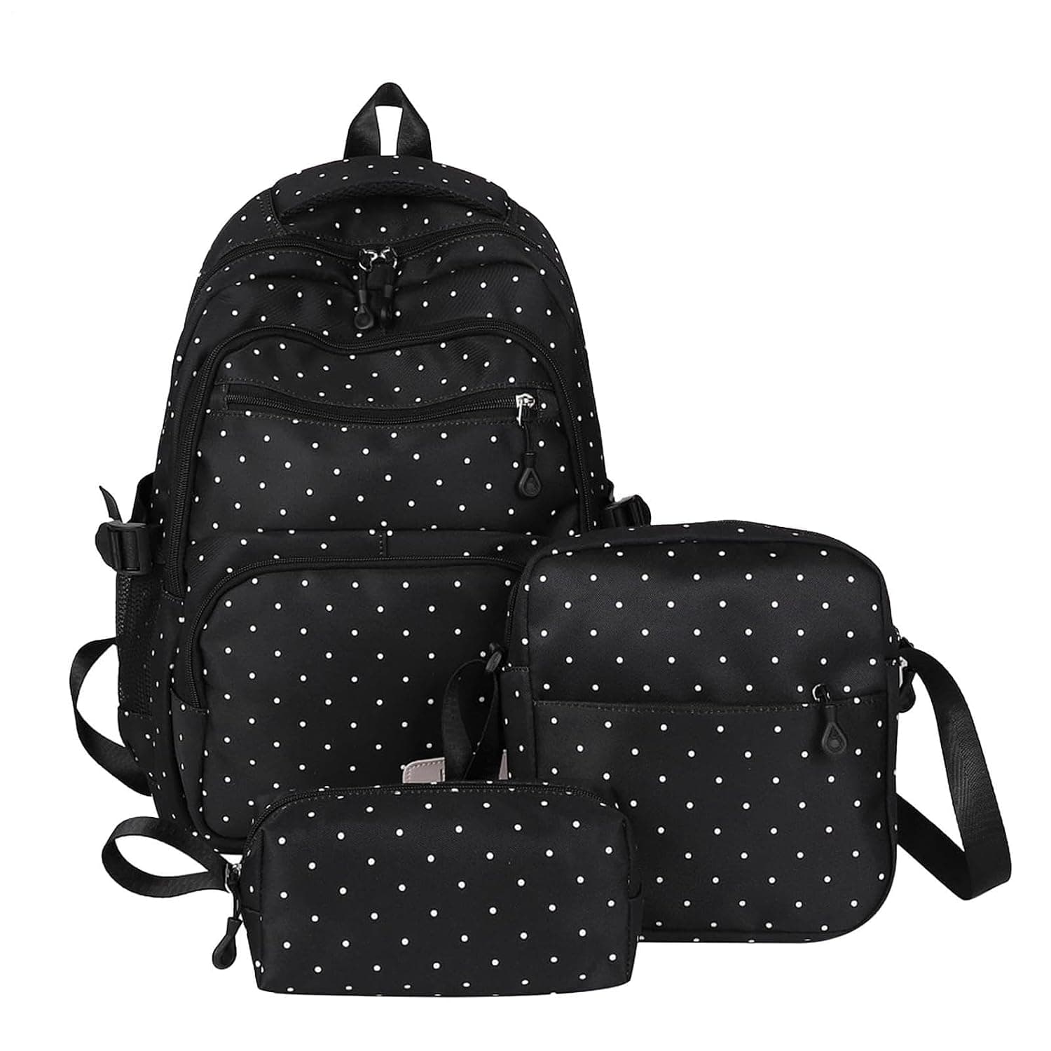 3PCS Cute School Backpack Set, Aesthetic Dot School Bag for Girls